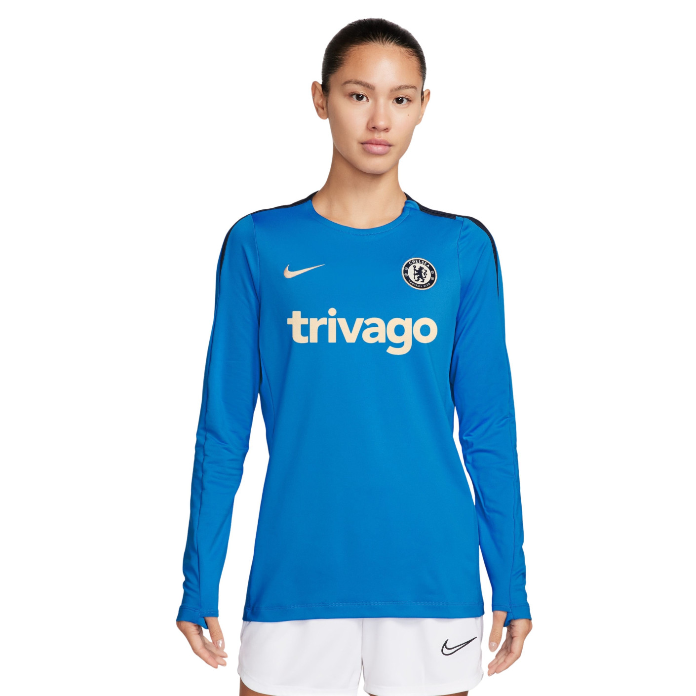 Nike Chelsea Strike Trainingstrui 2024-2025 1/4-Zip Dames Blauw Donkerblauw