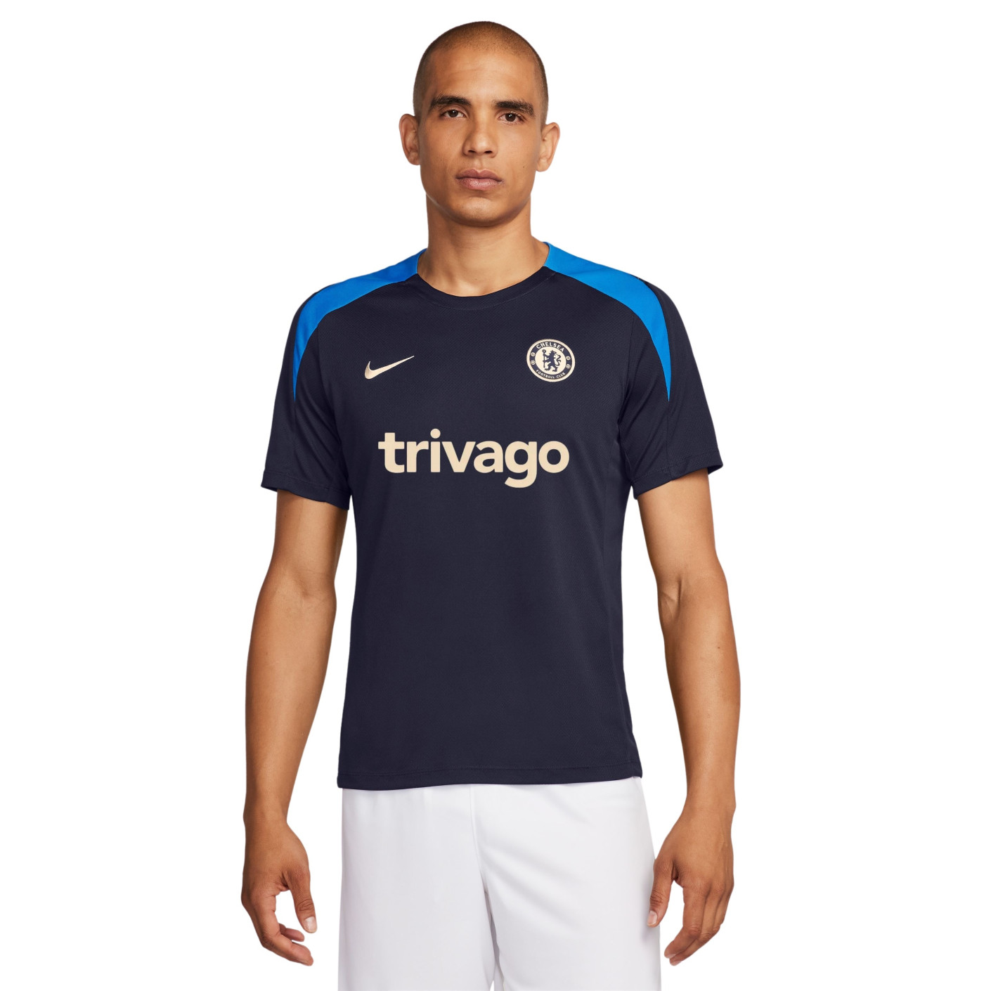 Nike Chelsea Strike Trainingsshirt 2024-2025 Donkerblauw Blauw