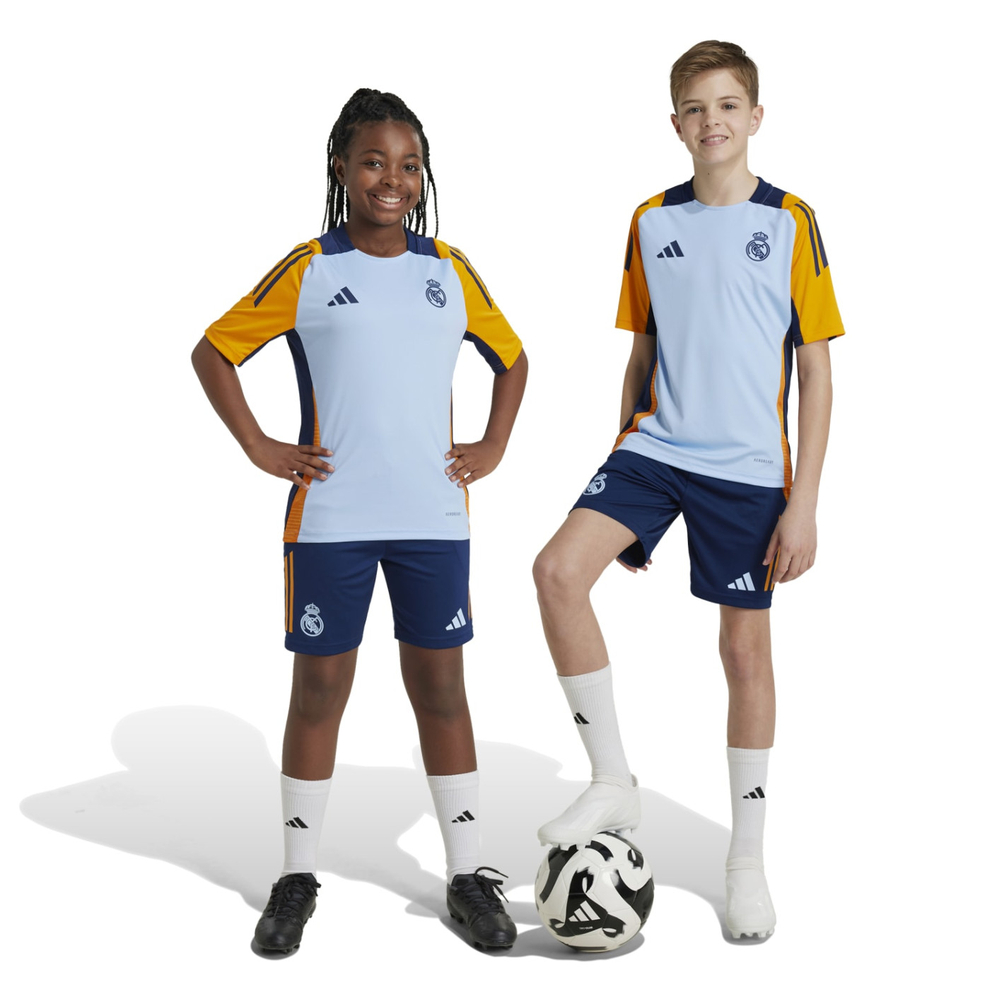 adidas Real Madrid Trainingsset 2024-2025 Kids Lichtblauw Donkerblauw