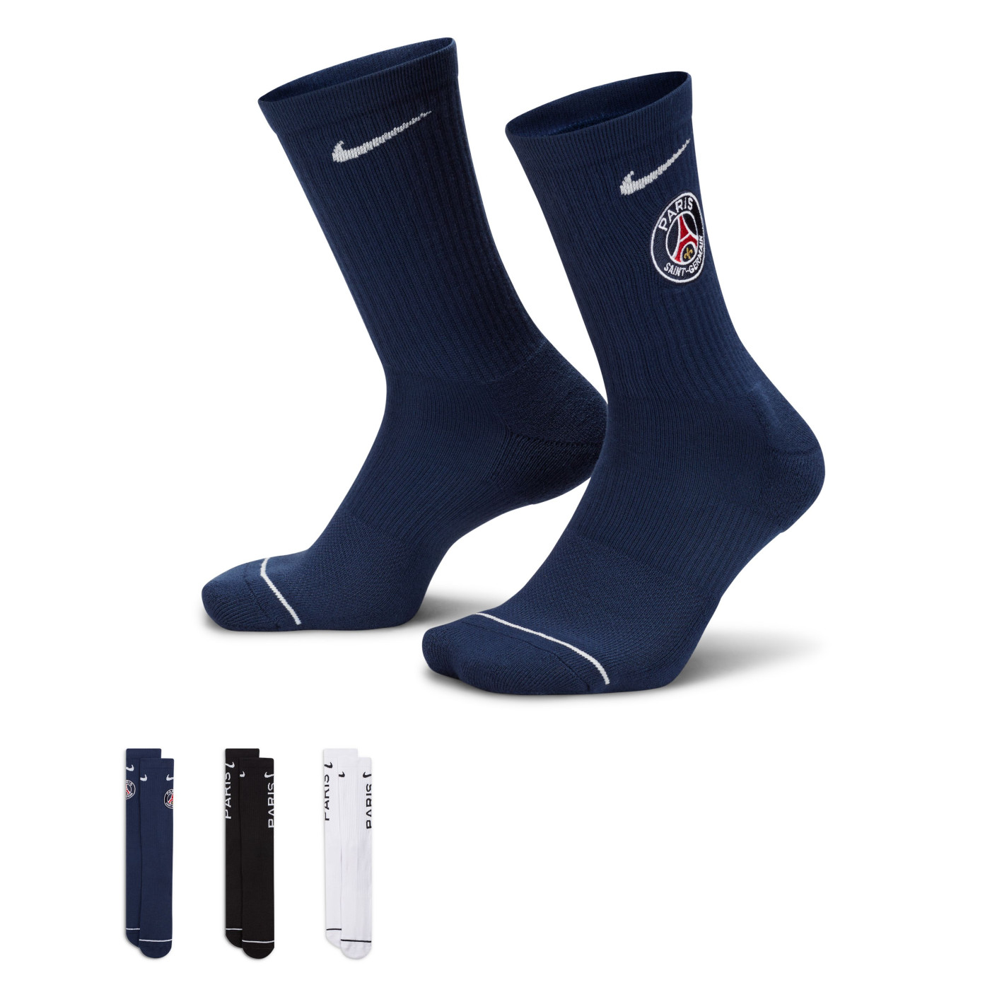 Nike Paris Saint-Germain Everyday Sportsokken 3-Pack Blauw Zwart Wit