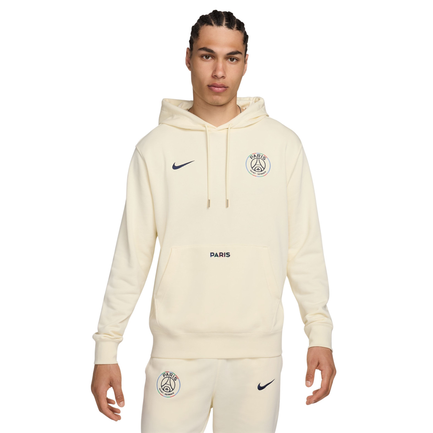 Nike Paris Saint-Germain Club Hoodie 2024-2025 Beige Donkerblauw