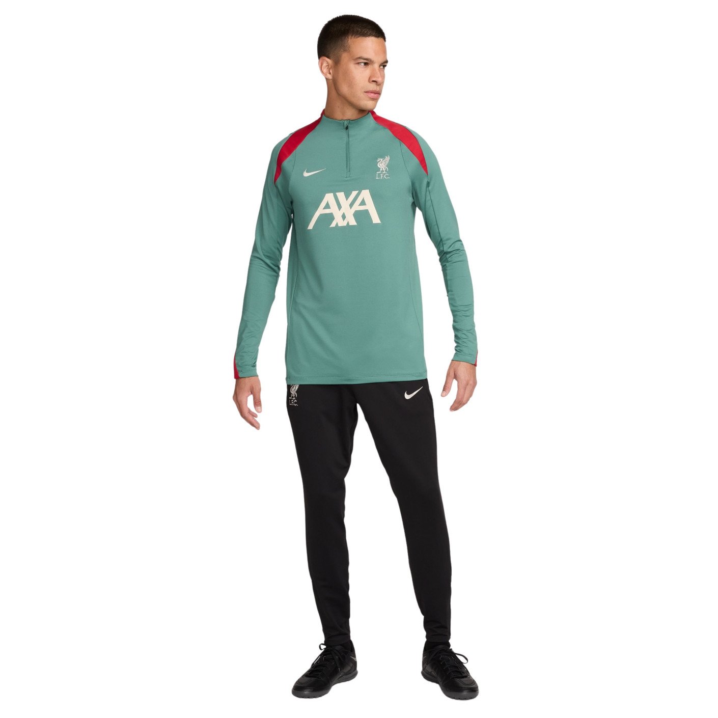 Nike Liverpool Strike Trainingspak 1/4-Zip 2024-2025 Groen Zwart Rood