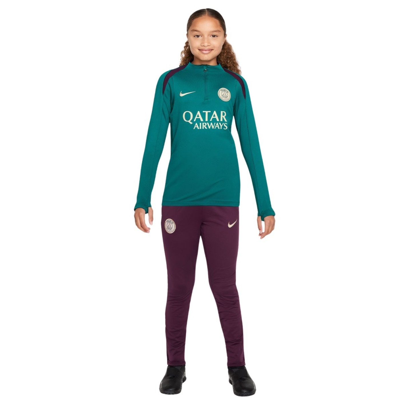 Nike Paris Saint Germain Strike Trainingspak 1/4-Zip 2024-2025 Kids Groen Paars Wit Goud