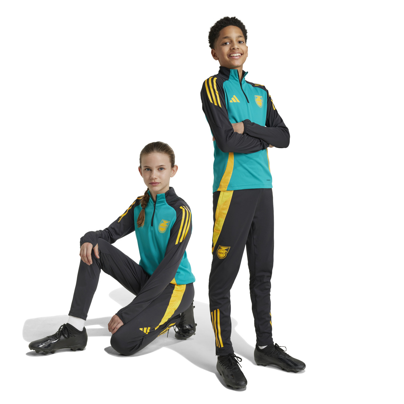 adidas Jamaica Trainingspak 1/4-Zip 2024-2026 Kids Groen Zwart Geel