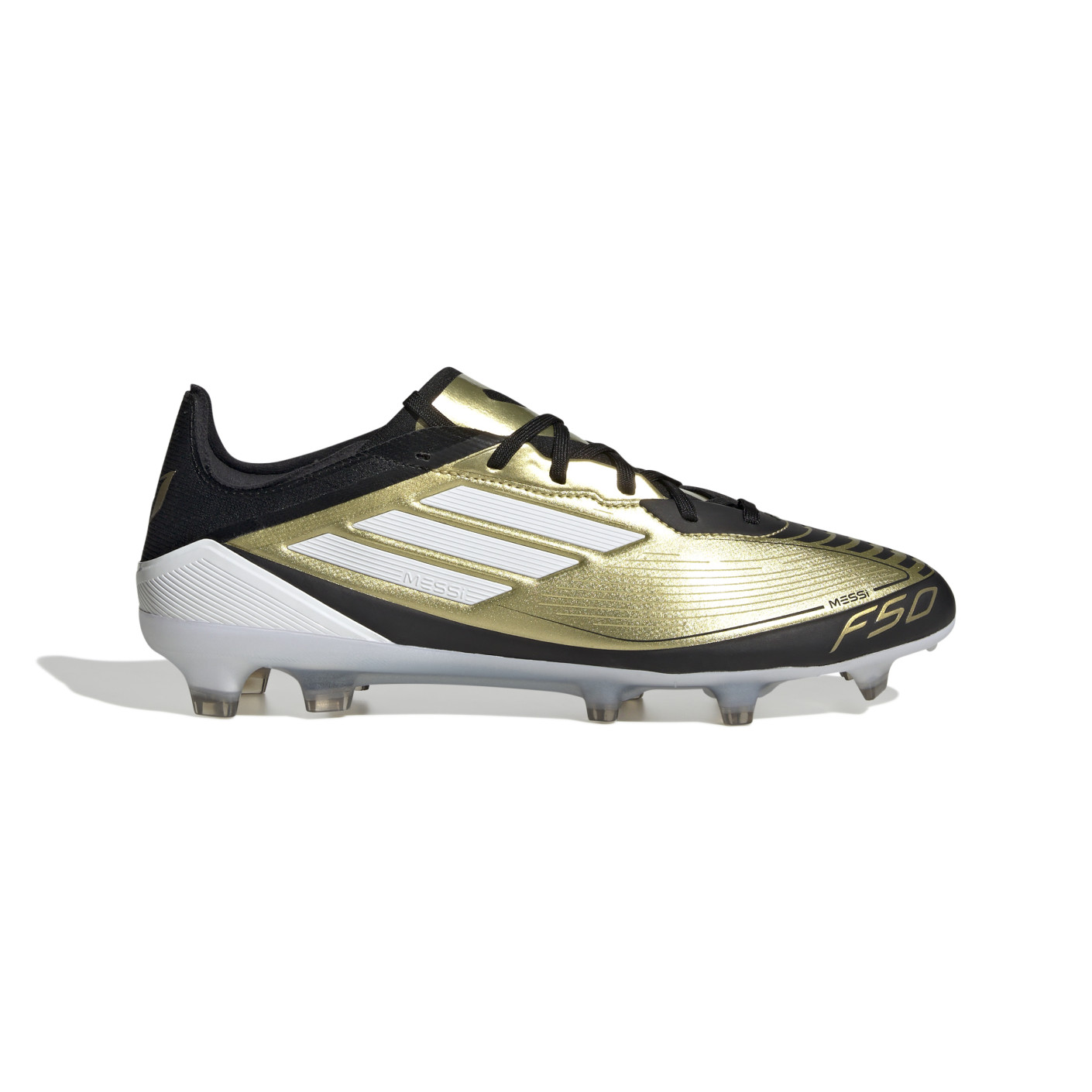 adidas F50 Messi Pro Gras Voetbalschoenen (FG) Goud Zwart Wit