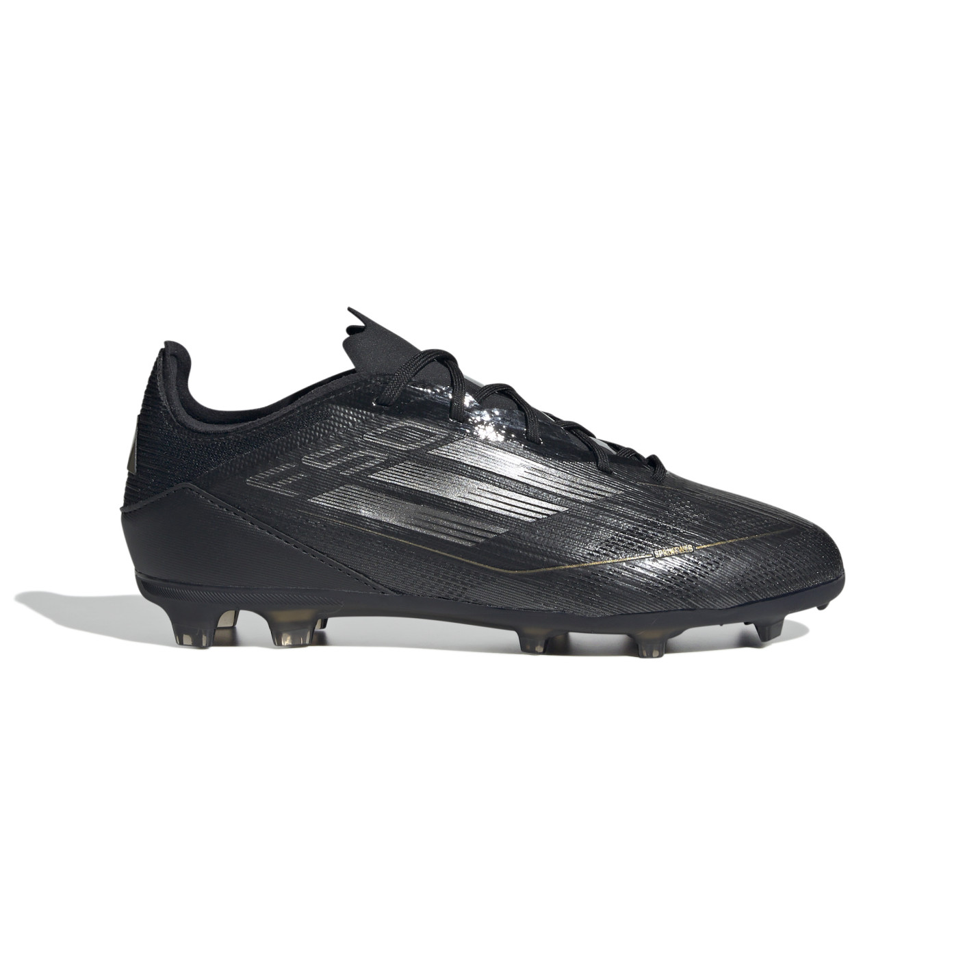 adidas F50 Pro Gras Voetbalschoenen (FG) Kids Zwart Grijs Goud