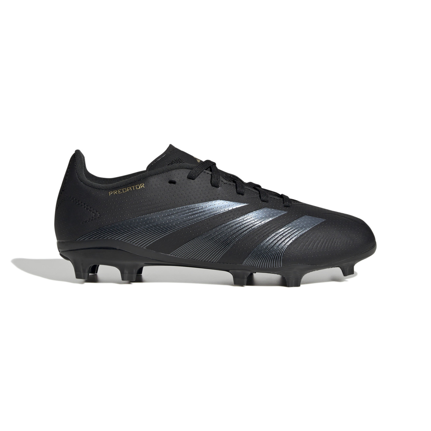 adidas Predator League Gras Voetbalschoenen (FG) Kids Zwart Grijs Goud