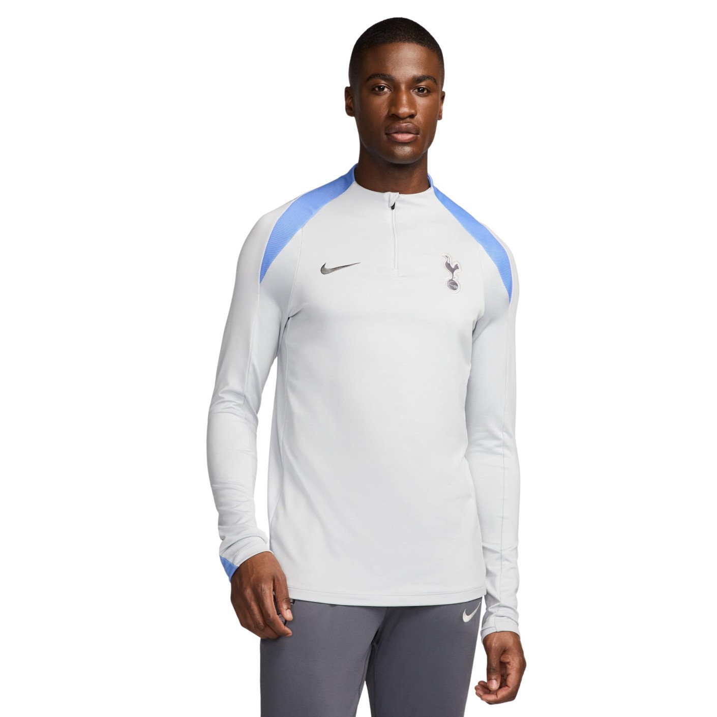 Nike Tottenham Hotspur Strike Trainingstrui 1/4-Zip 2024-2025 Lichtgrijs Blauw