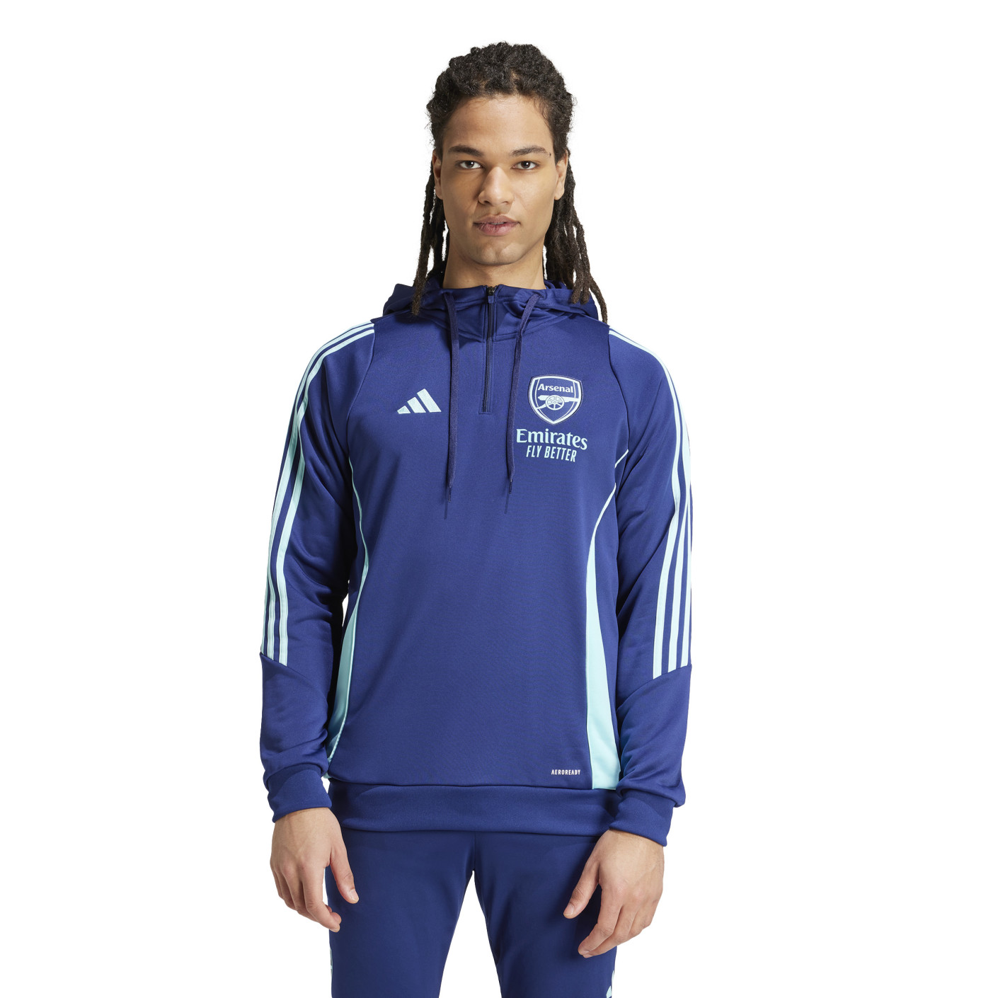 adidas Arsenal Track Hoodie 2024-2025 Donkerblauw Lichtblauw