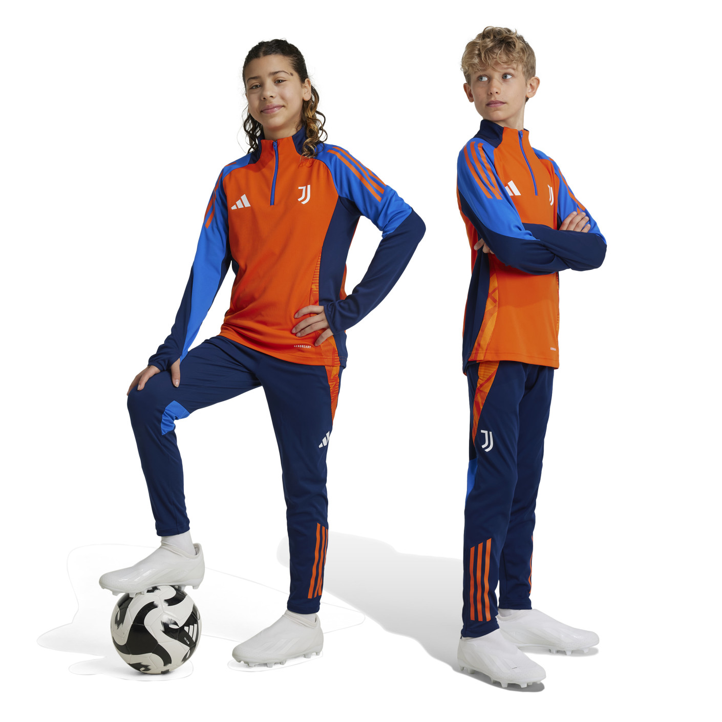 adidas Juventus Trainingspak 1 4 Zip 2024 2025 Kids Oranje Blauw Wit