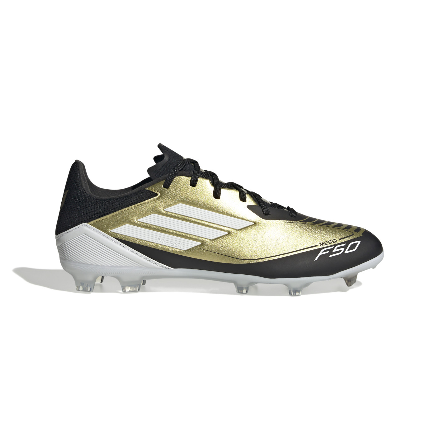 adidas F50 Messi League Gras Voetbalschoenen (FG) Goud Zwart Wit