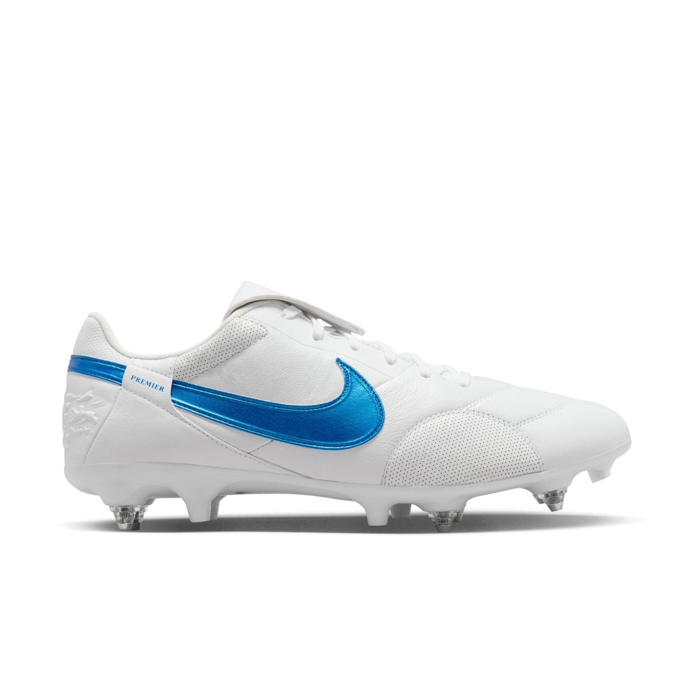 Nike Premier III IJzeren-Nop Voetbalschoenen (SG) Anti-Clog Wit Blauw