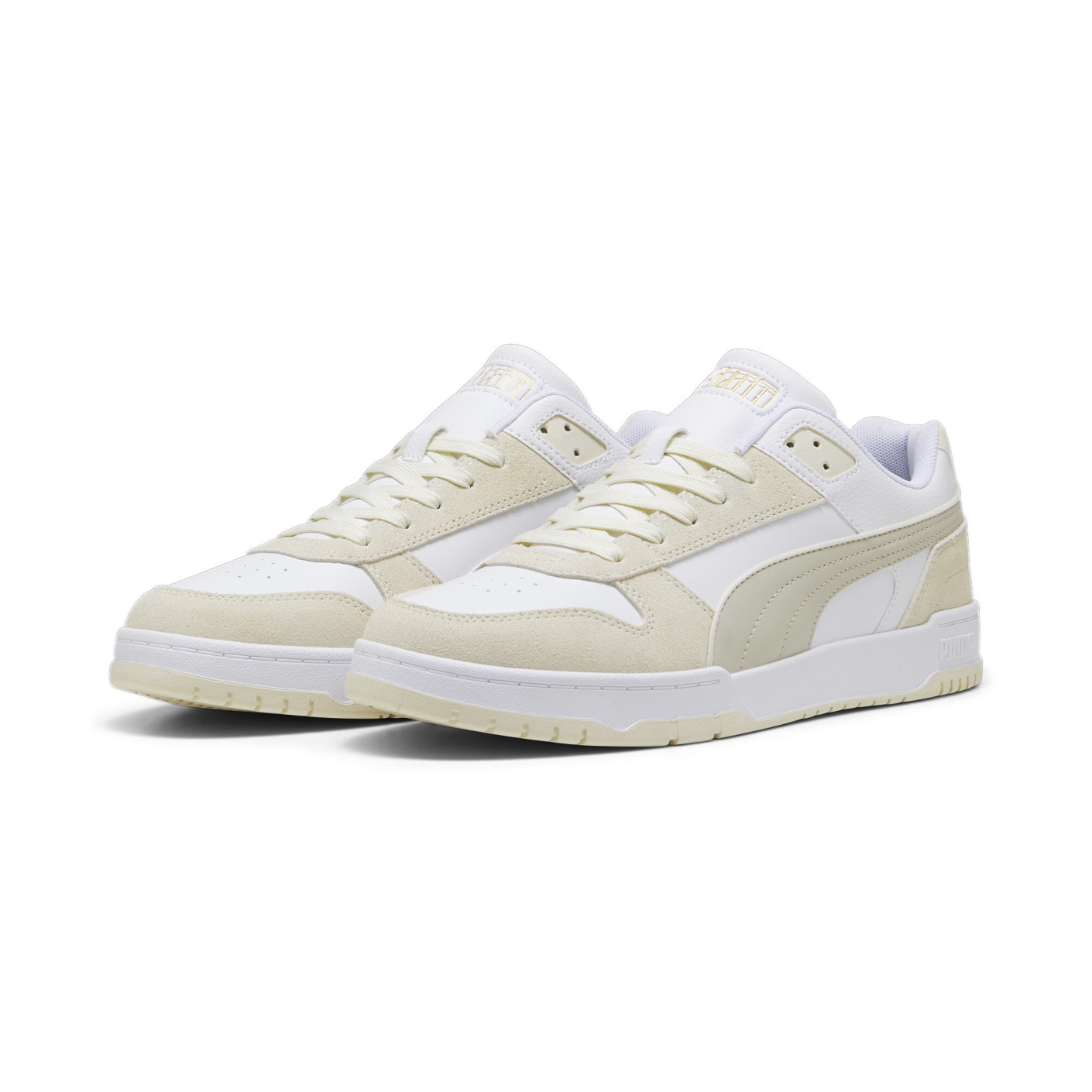 PUMA Rebound Game Sneakers Low SD Wit Roze Gebroken Wit