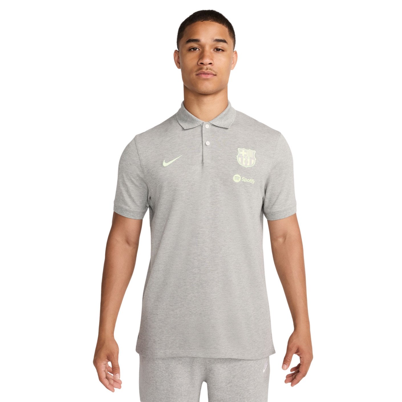 Nike FC Barcelona Polo 2.0 2024-2025 Grijs Lichtgroen