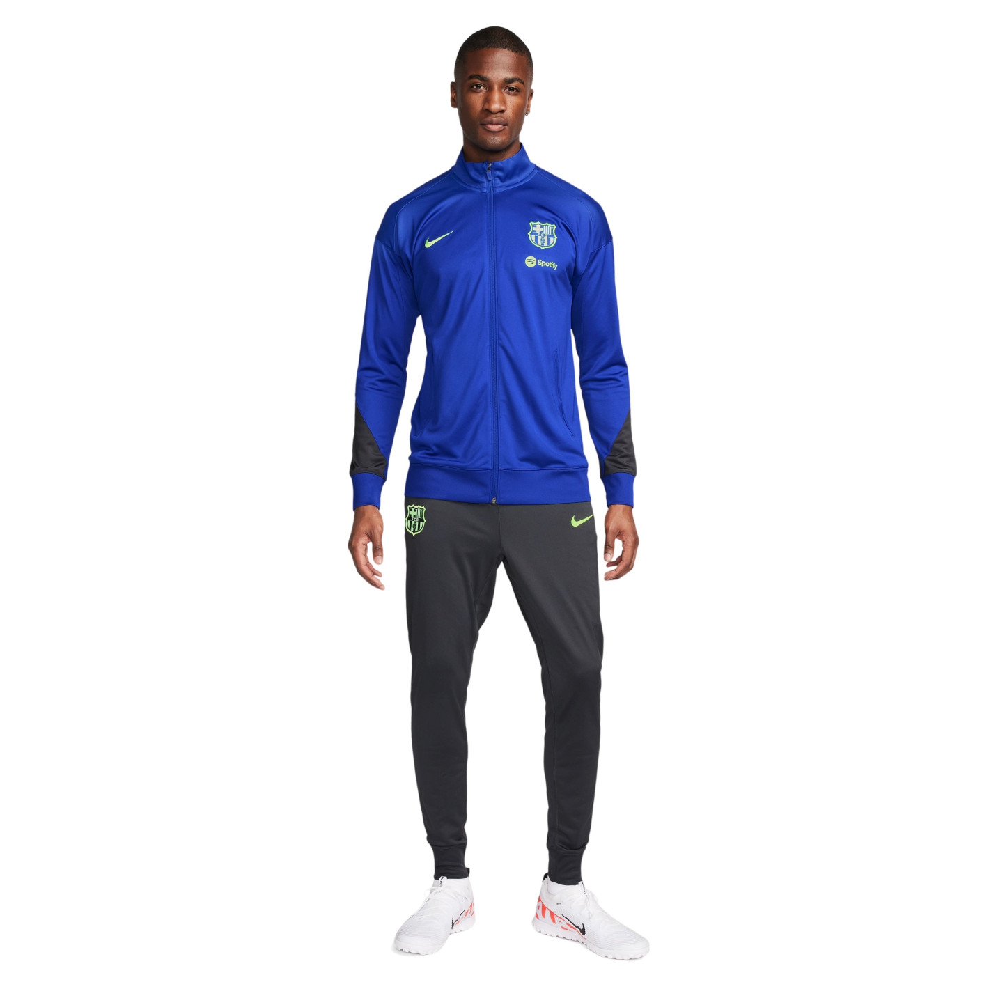 Nike FC Barcelona Strike Trainingspak Full-Zip 2024-2025 Blauw Donkergrijs Lichtgroen