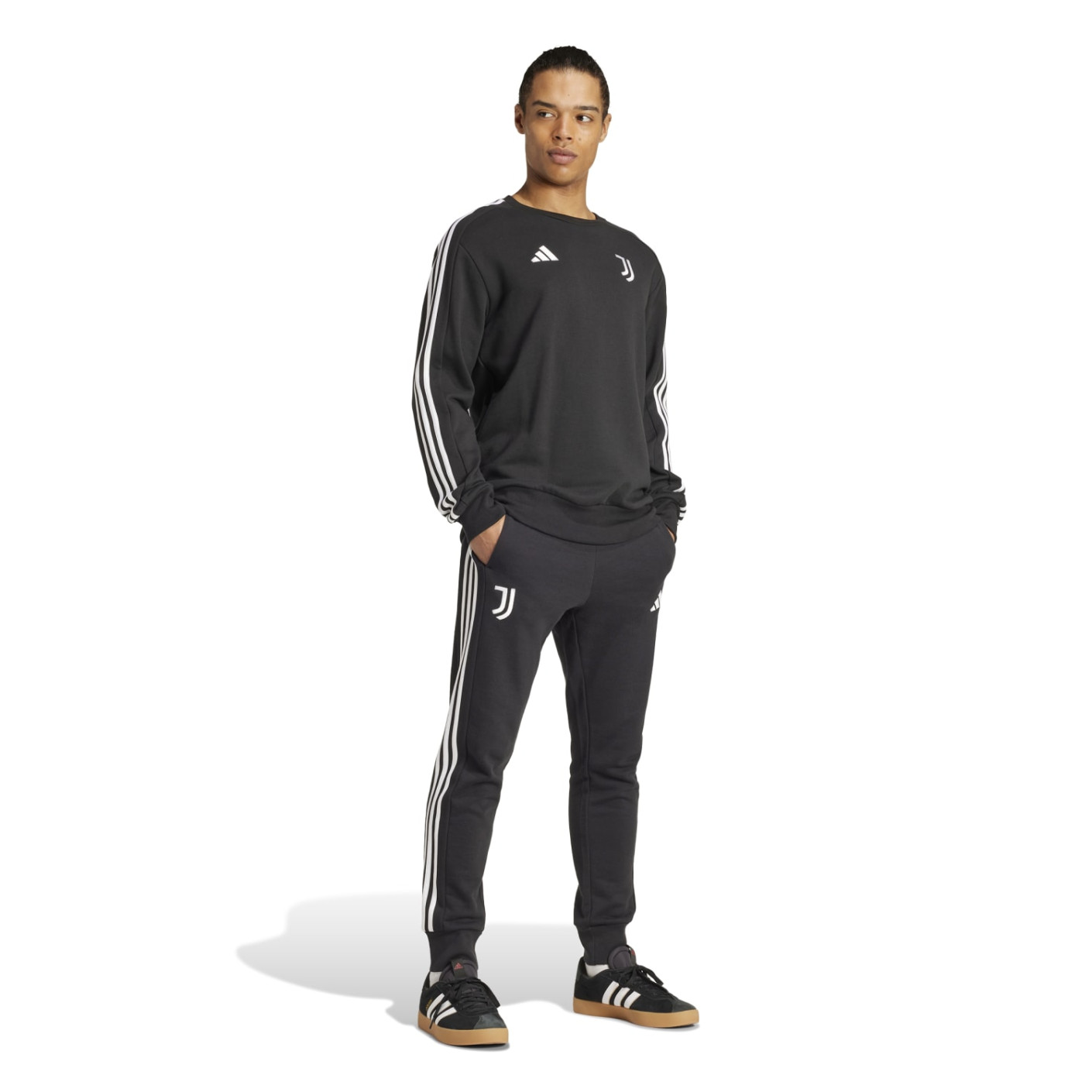 adidas Juventus DNA Crew Joggingpak 2024-2025 Zwart Wit