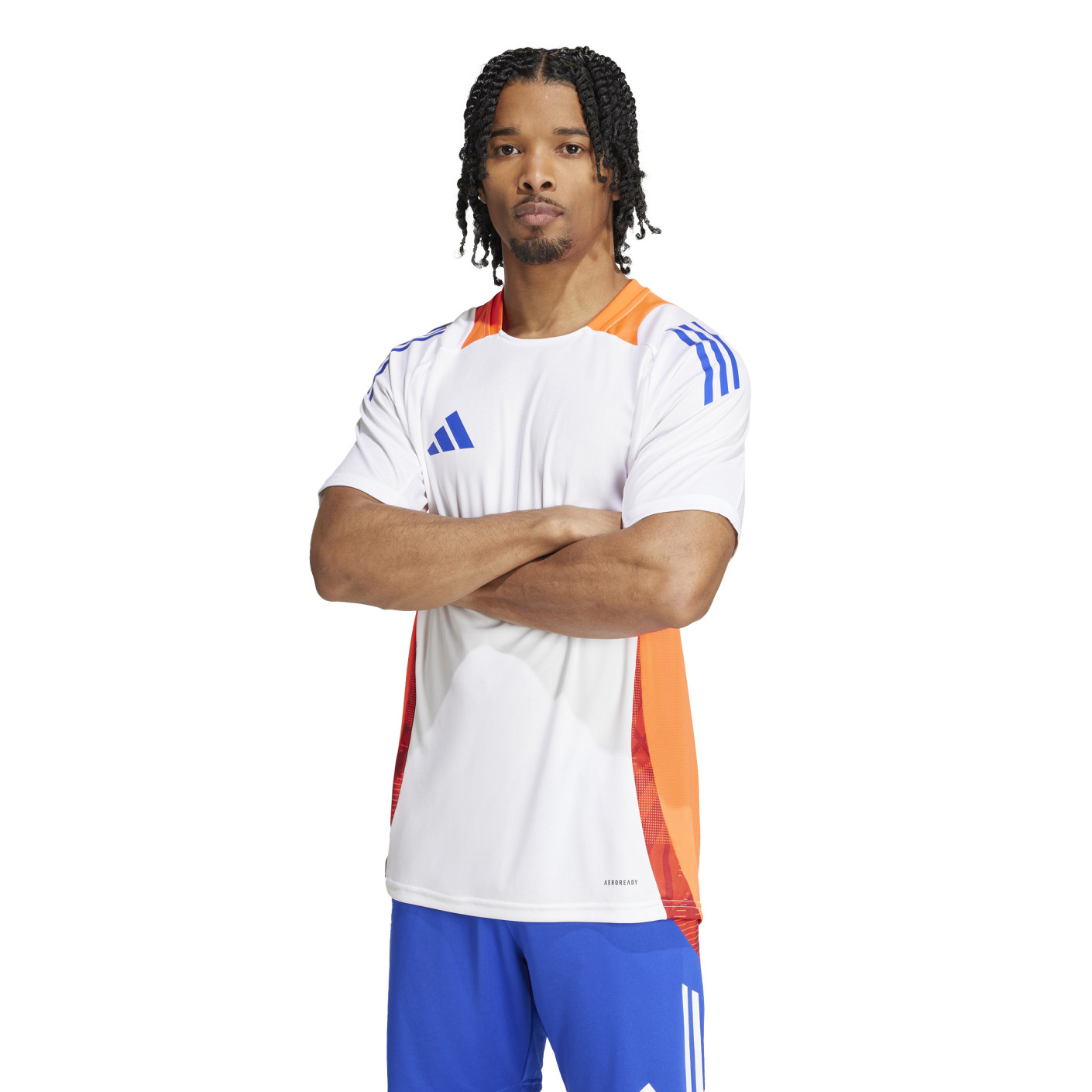 adidas Tiro 24 Trainingsshirt Wit Oranje Blauw Rood