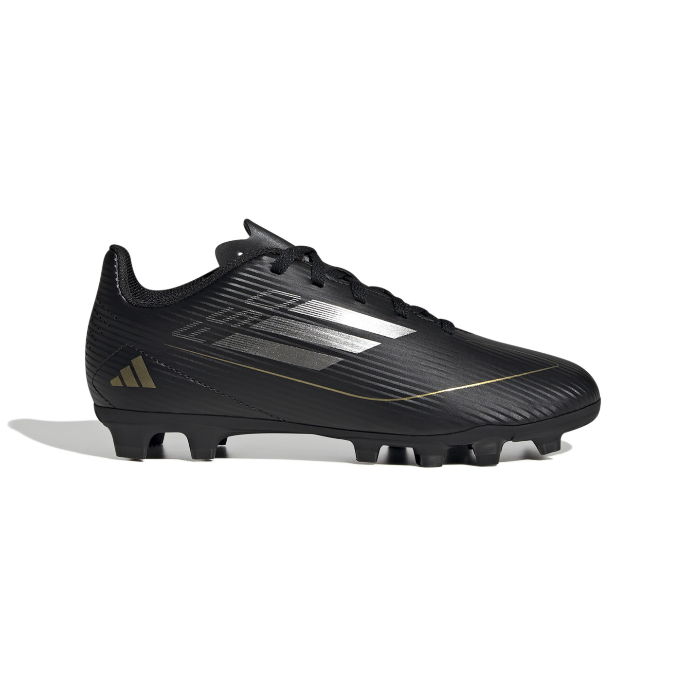 adidas F50 Club Gras / Kunstgras Voetbalschoenen (FxG) Kids Zwart Grijs Goud