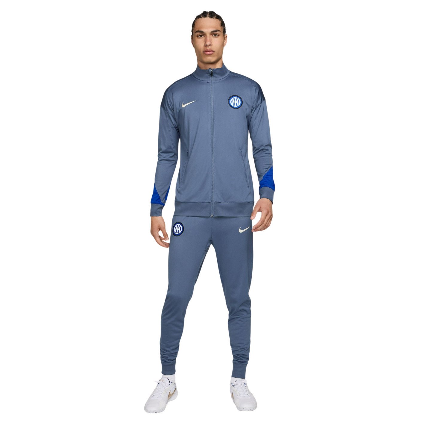 Nike Inter Milan Strike Trainingspak Full-Zip 2024-2025 Grijsblauw Blauw Beige