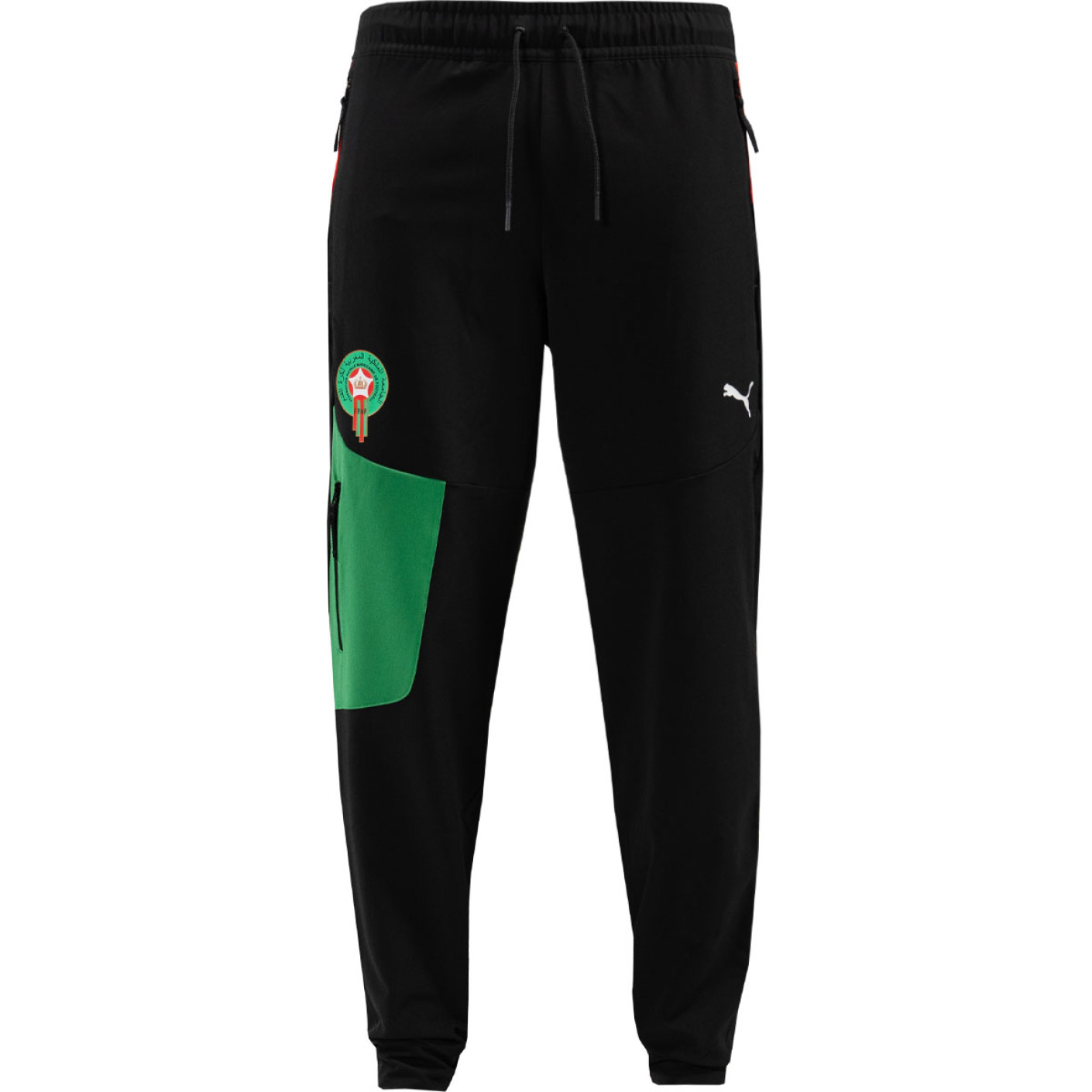 PUMA Marokko Pumatech Trainingsbroek Woven 2024-2026 Zwart Groen Rood