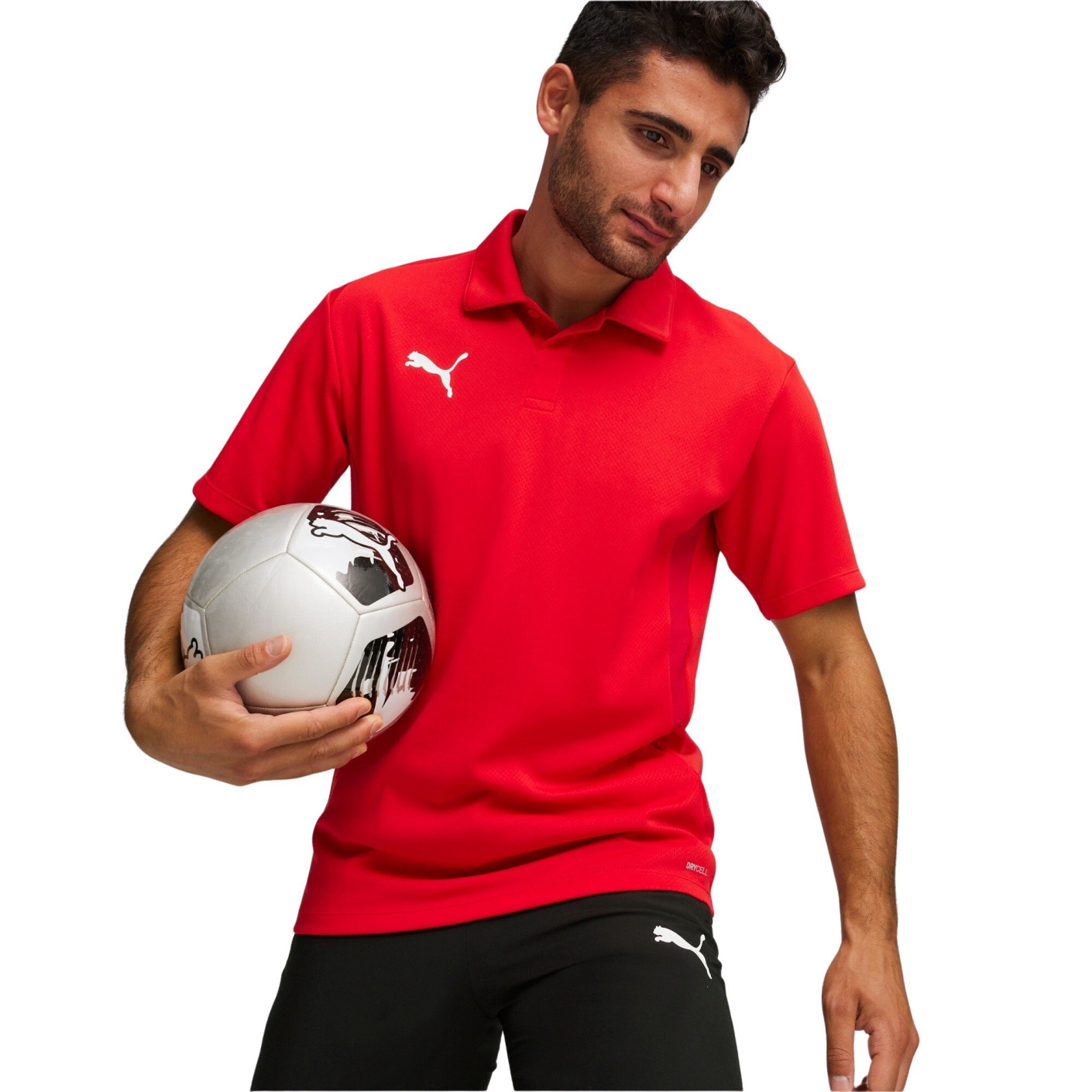 PUMA teamGOAL Polo Rood Wit