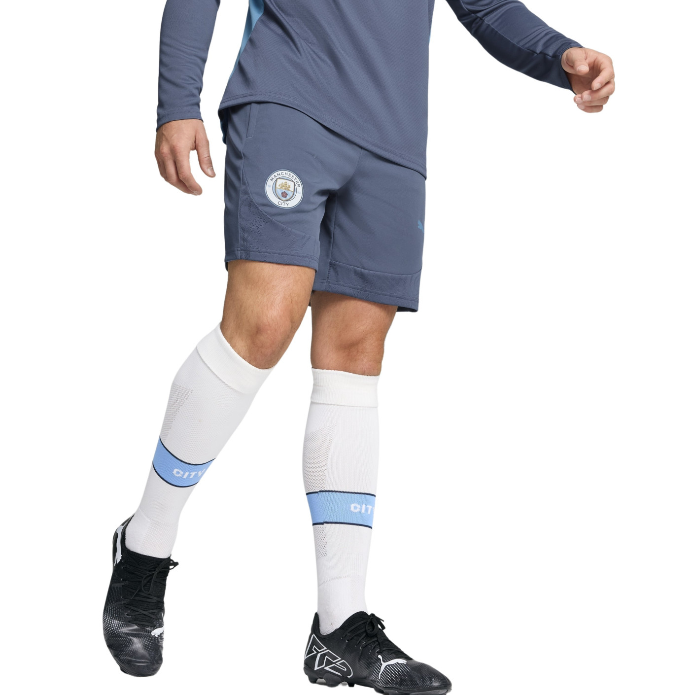 PUMA Manchester City Trainingsbroekje 2024-2025 Donkerblauw Lichtblauw