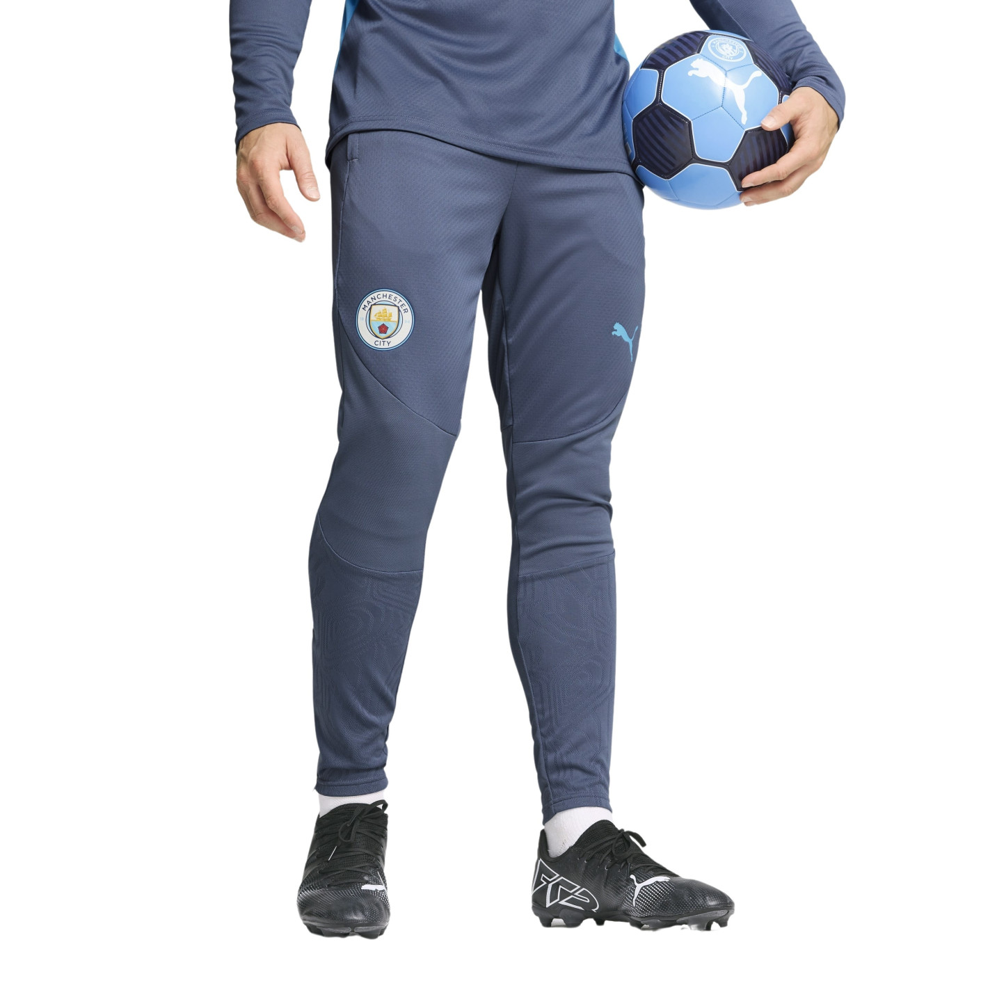 PUMA Manchester City Trainingsbroek 2024-2025 Donkerblauw Lichtblauw