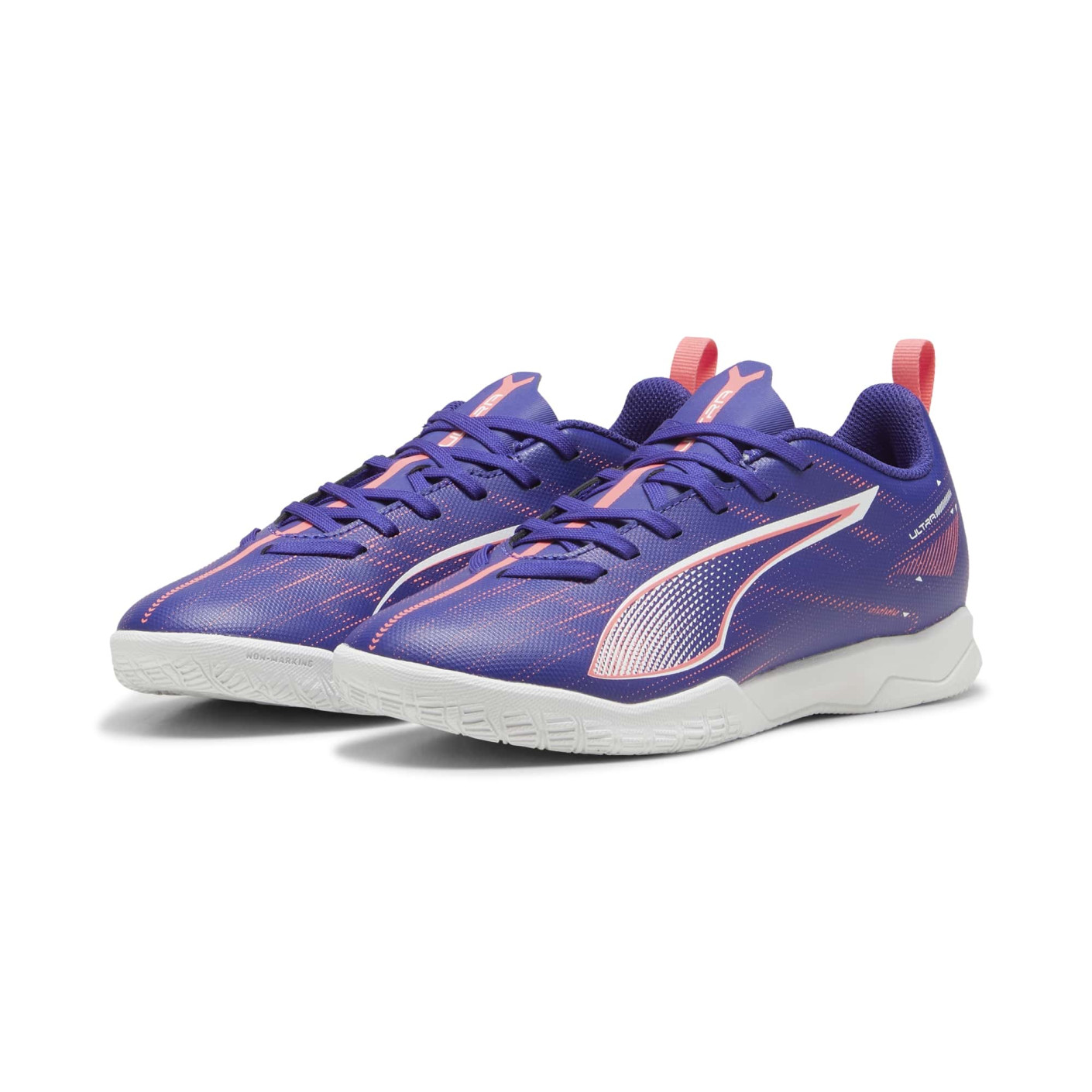 PUMA Ultra 5 Play Zaalvoetbalschoenen (IN) Kids Paars Lichtroze Wit