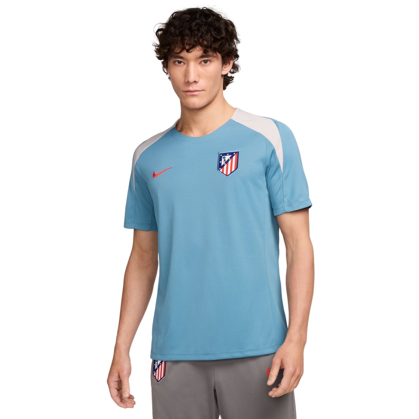 Nike Atletico Madrid Strike Trainingsshirt 2024-2025 Lichtblauw Grijs Rood