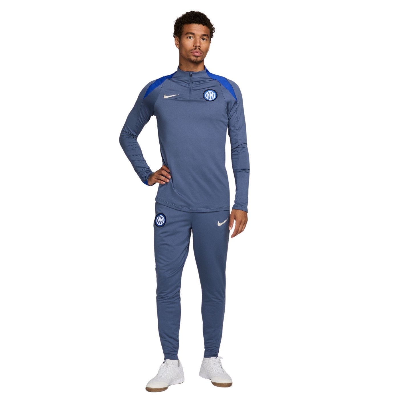 Nike Inter Milan Strike Trainingspak 1/4-Zip 2024-2025 Grijsblauw Blauw Beige