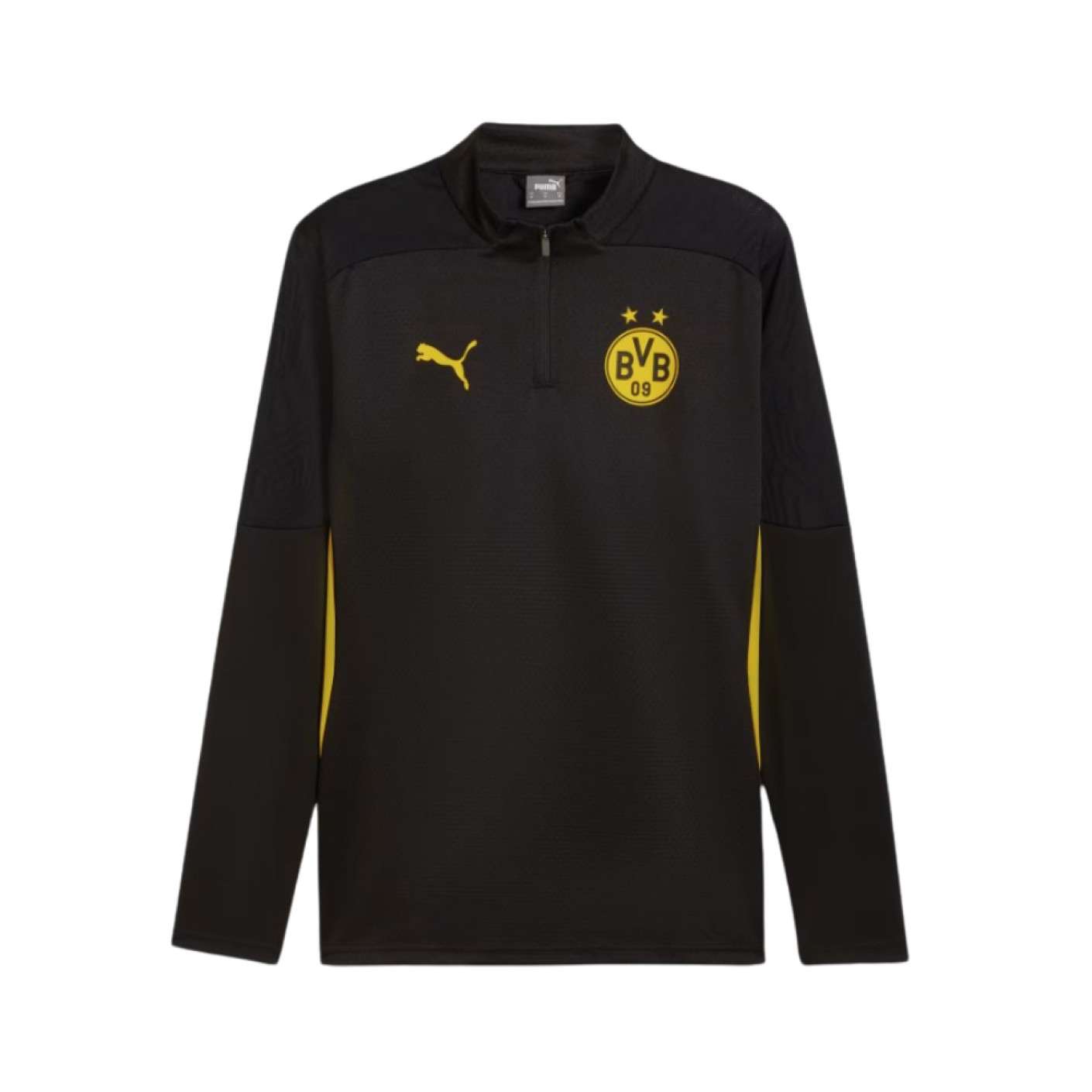 PUMA Borussia Dortmund Trainingstrui 1/4 Zip 2024-2025 Kids Zwart Geel