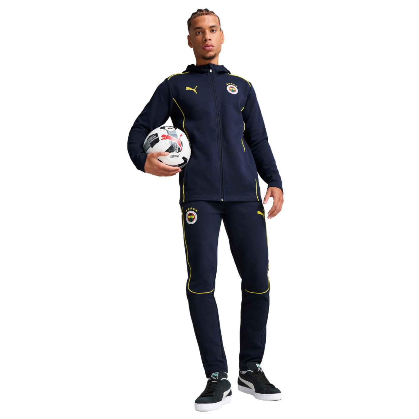 PUMA Fenerbahce SK Casuals Trainingspak Full-Zip 2024-2025 Donkerblauw Geel