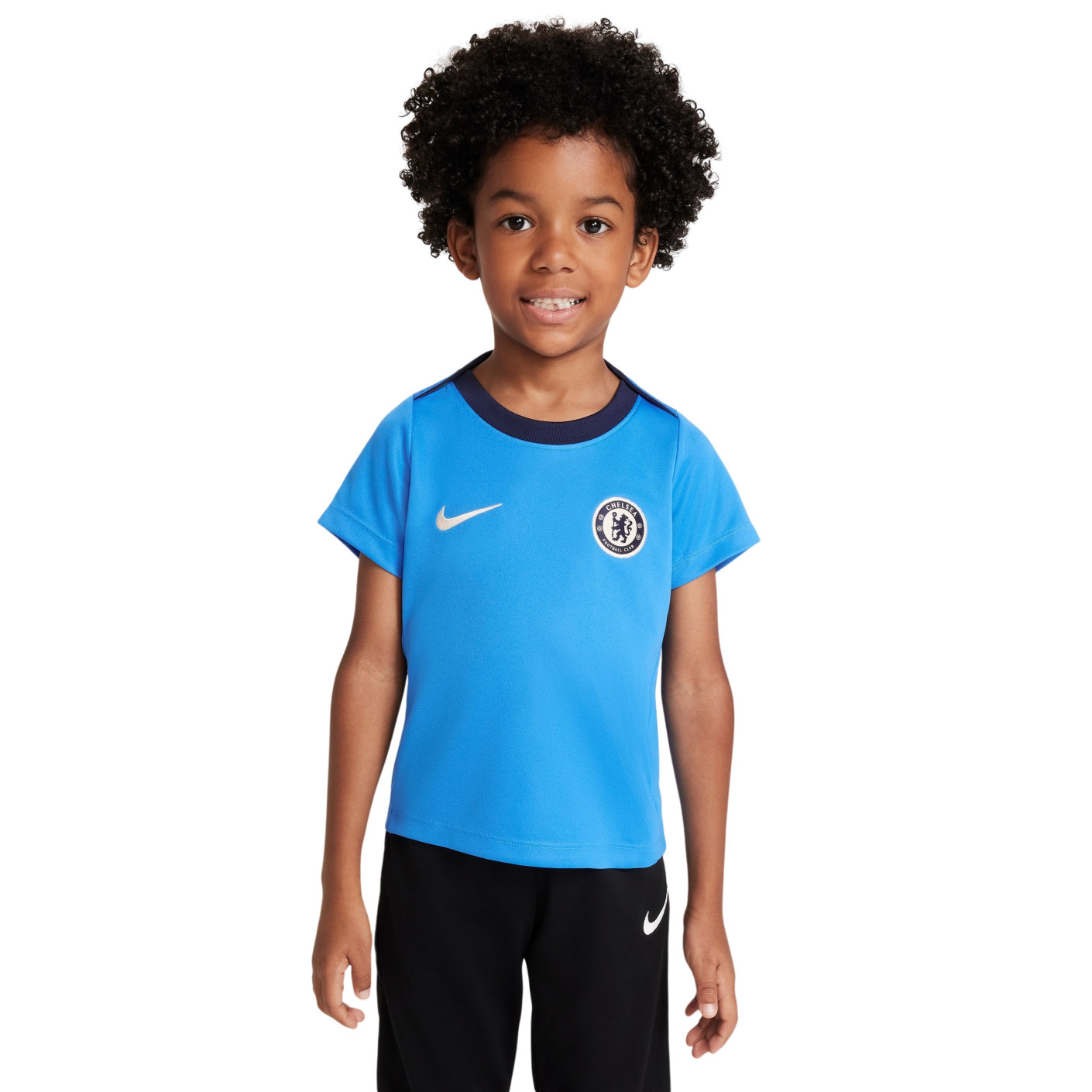 Nike Chelsea Academy Pro Trainingsshirt 2024-2025 Kleuters Blauw Donkerblauw Wit