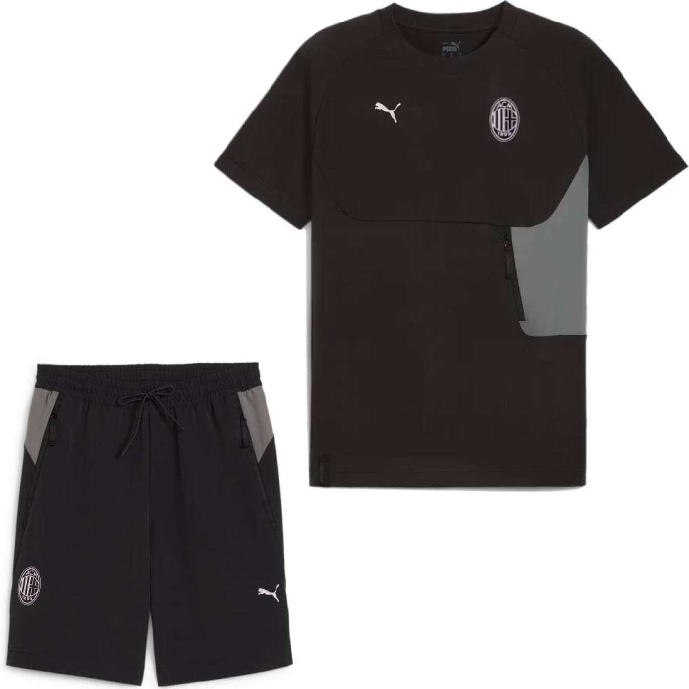 PUMA AC Milan Pumatech Pocket Zomerset 2024-2025 Zwart Grijs