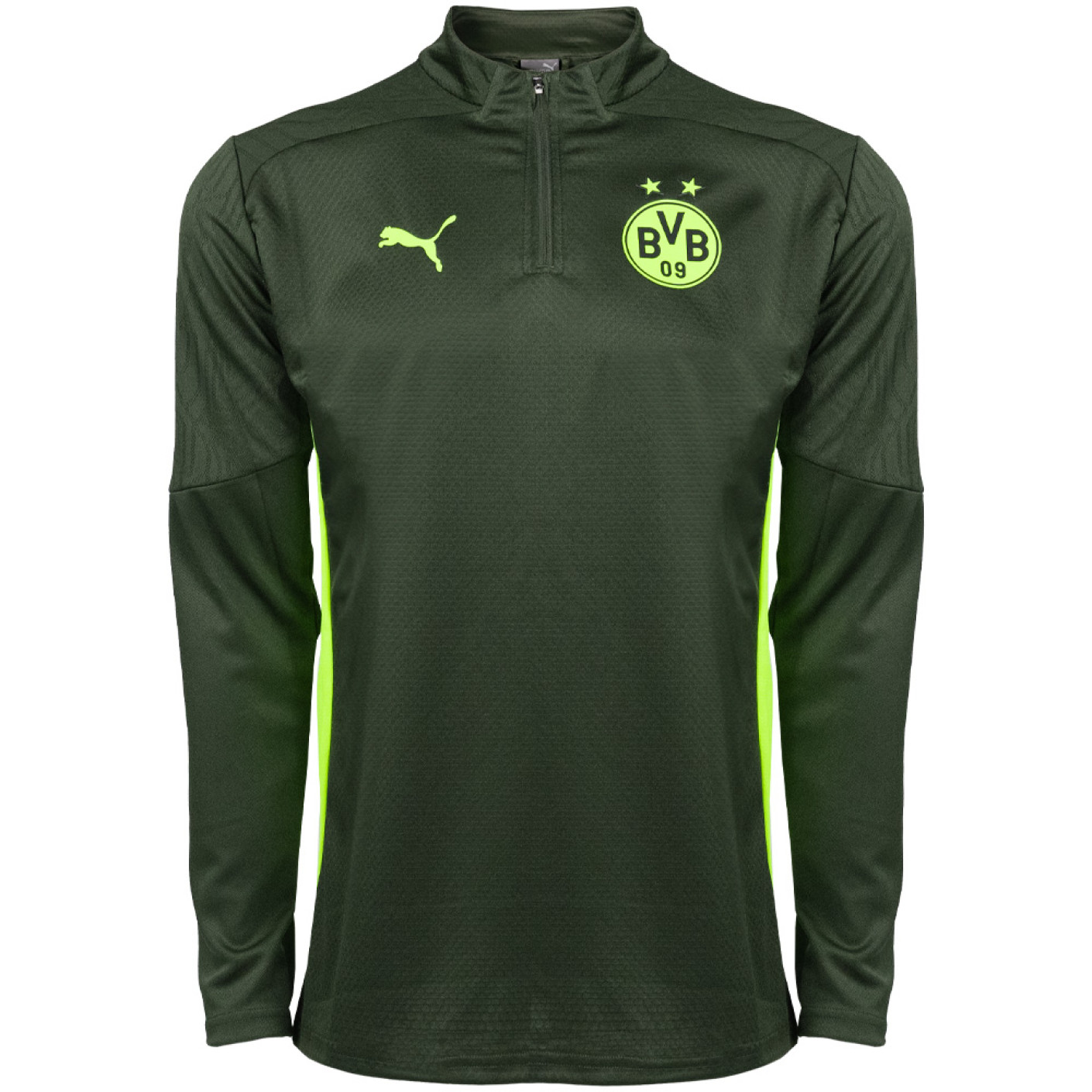 PUMA Borussia Dortmund Trainingstrui 1/4 Zip 2024-2025 Groen Geel