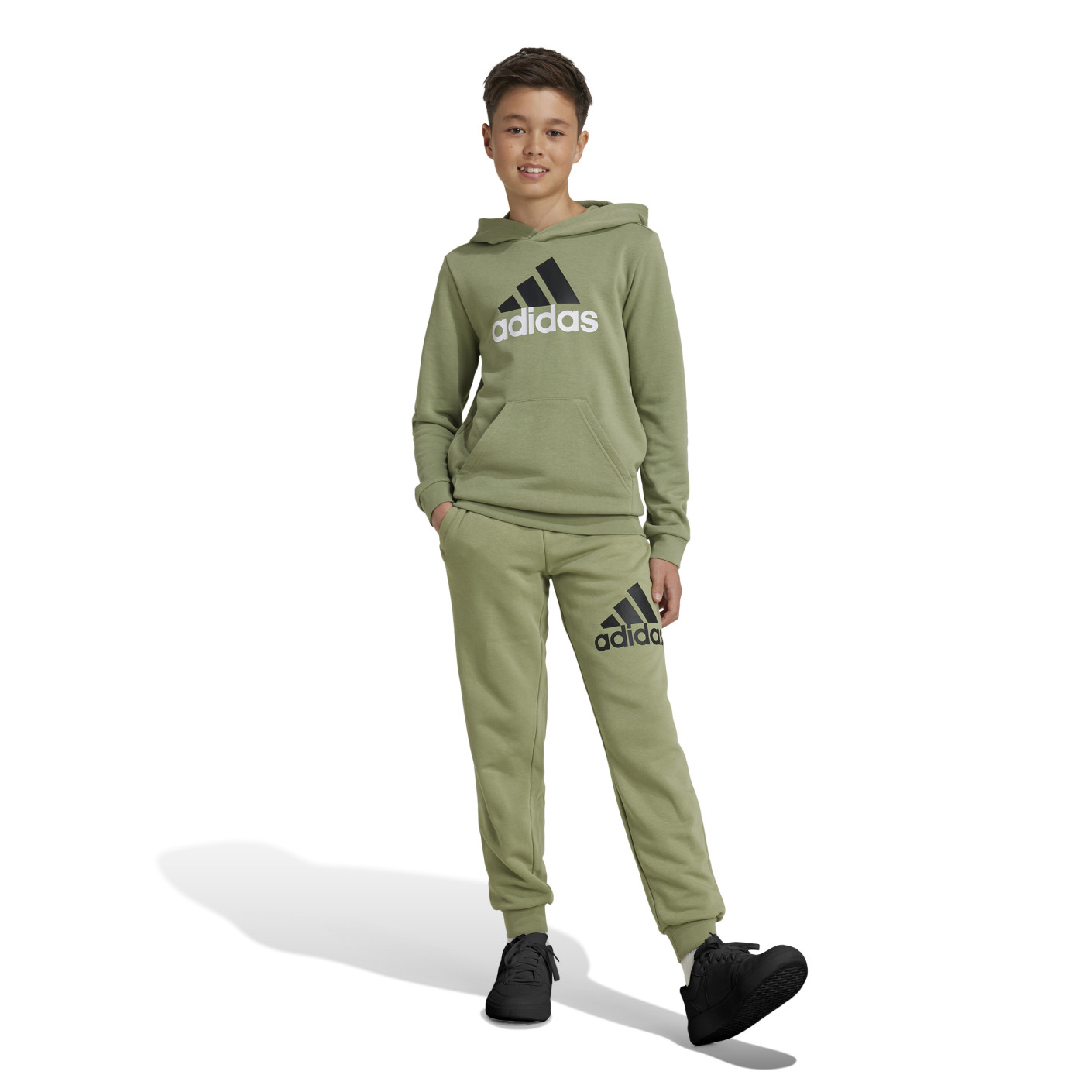 adidas Essentials Big Logo Joggingbroek Kids Olijfgroen Zwart