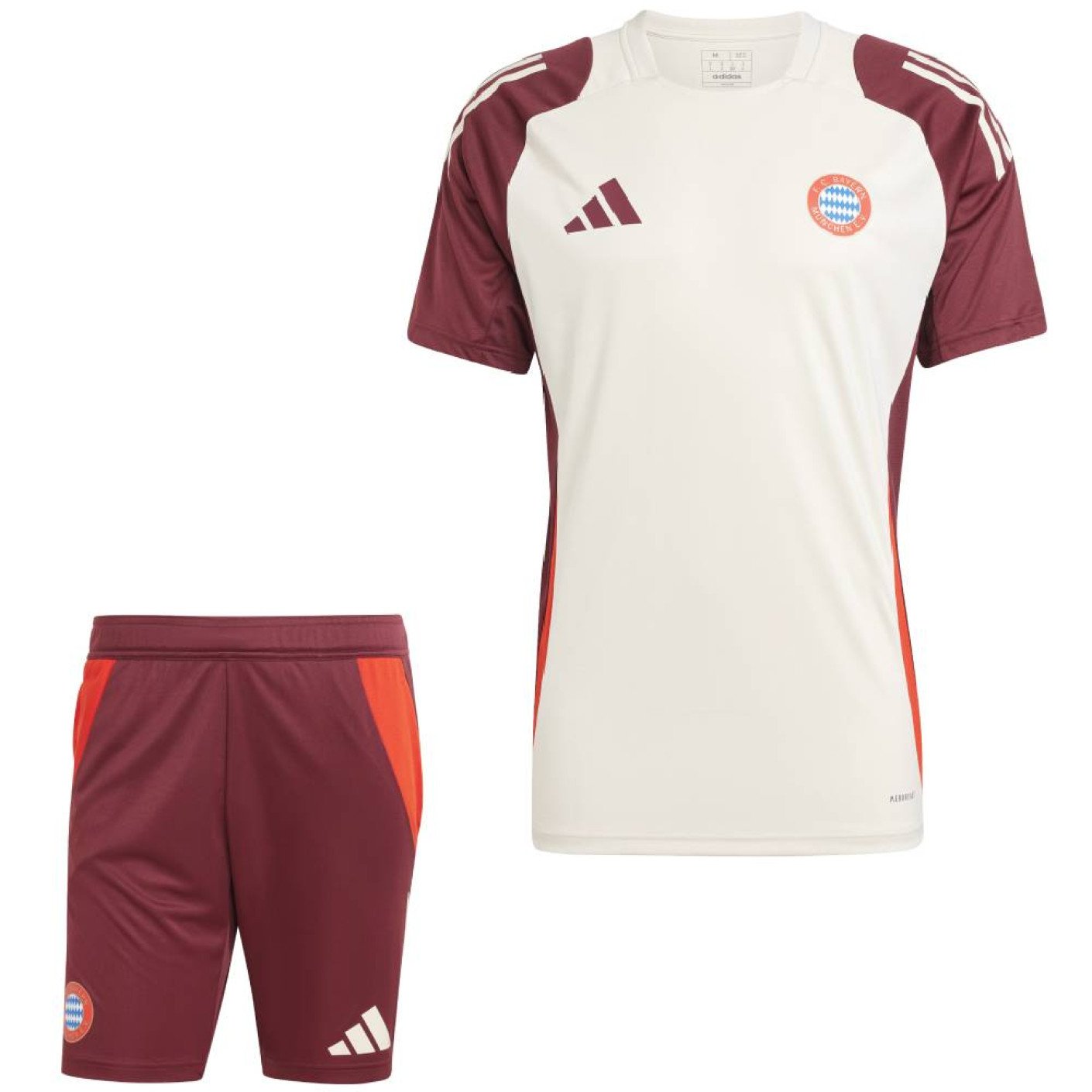 adidas Bayern München Trainingsset Europees 2024-2025 Wit Bordeauxrood Rood