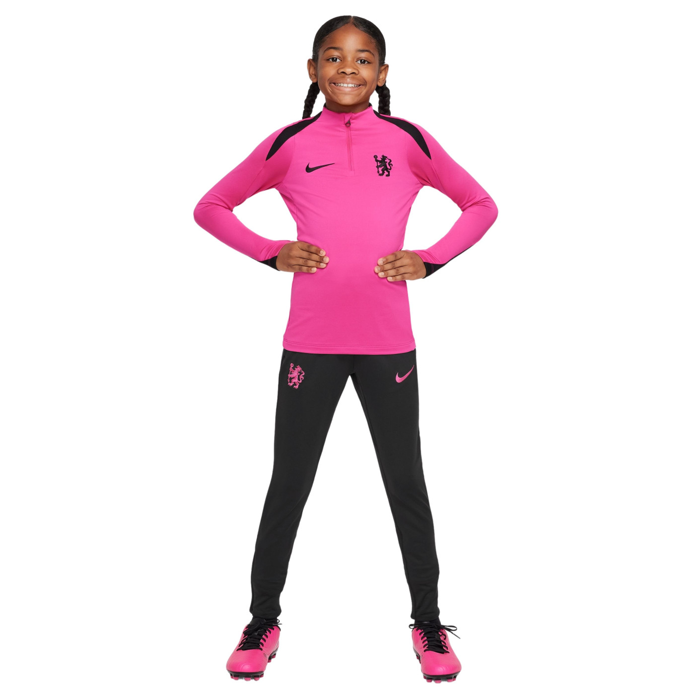 Nike Chelsea Strike Trainingspak 1 4 Zip 2024 2025 Kids Roze Zwart