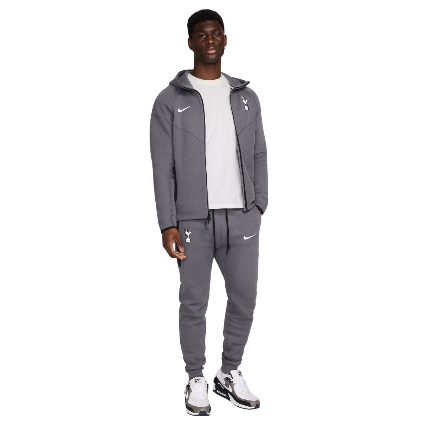 Nike Tottenham Hotspur Tech Fleece Trainingspak 2024-2025 Donkergrijs Wit