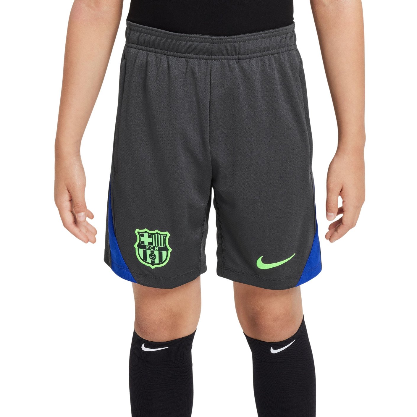 Nike FC Barcelona Strike Trainingsbroekje 2024-2025 Kids Donkergrijs Lichtgroen