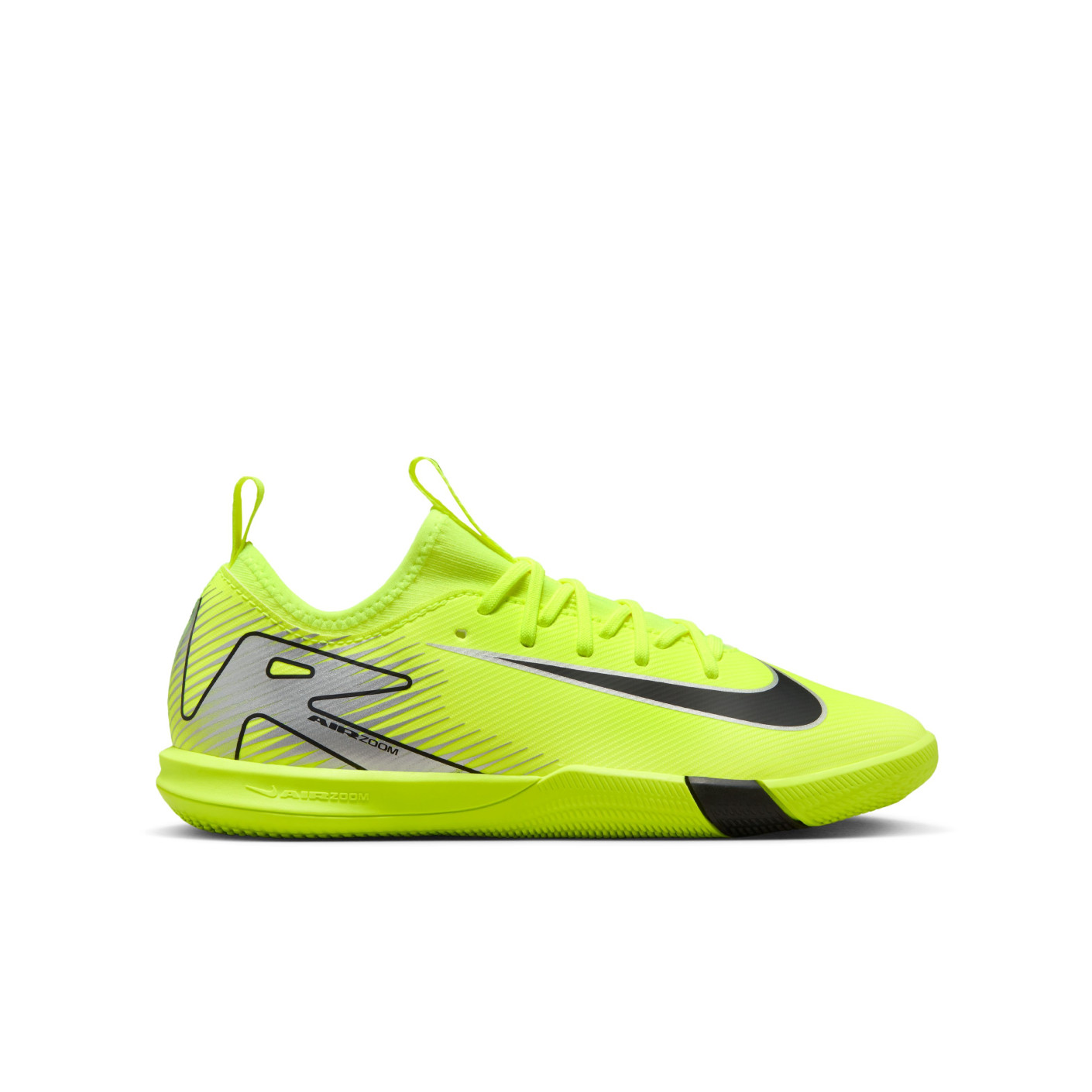 Nike Zoom Mercurial Vapor 16 Academy Zaalvoetbalschoenen (IN) Kids Neongeel Zwart Zilver