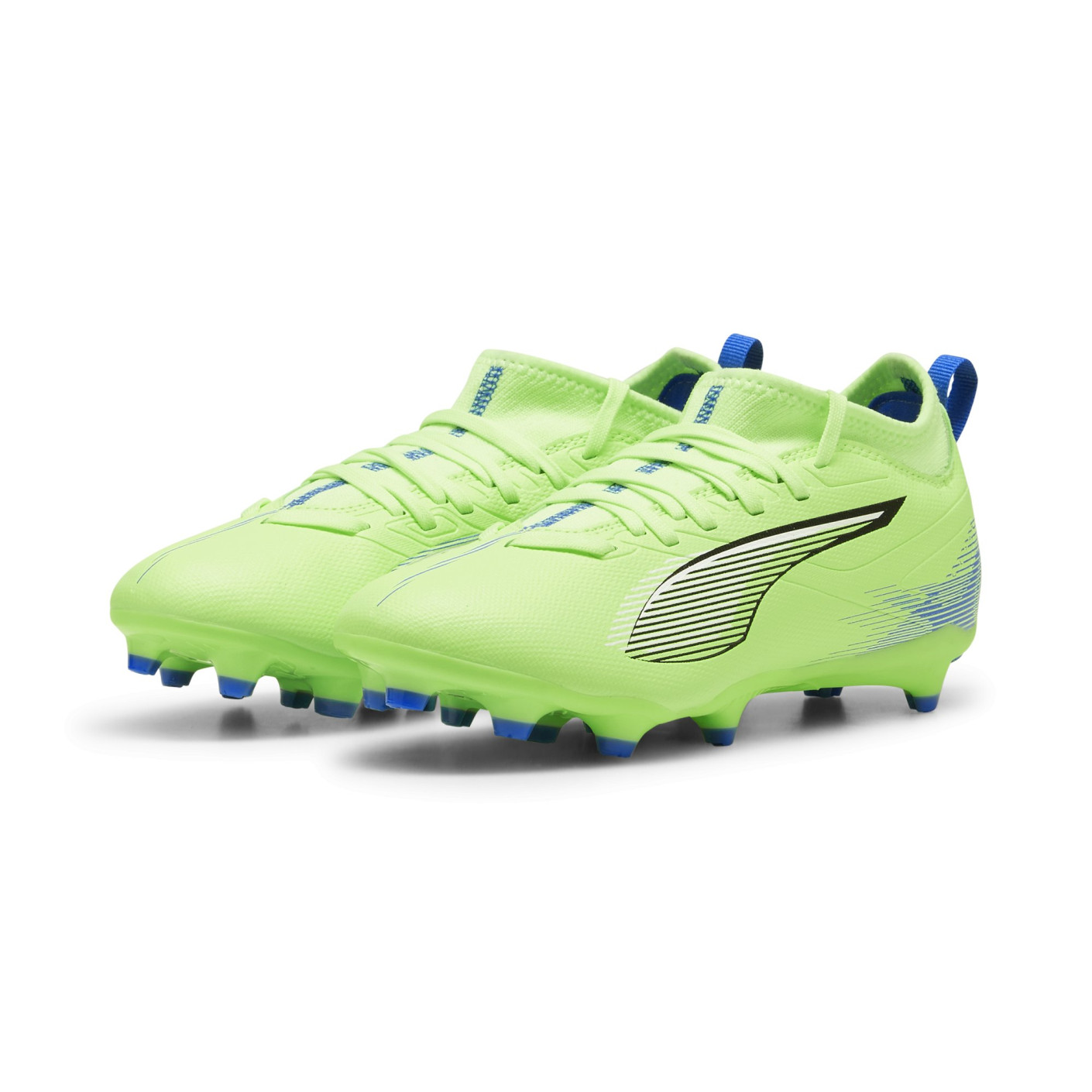 PUMA Ultra 5 Match Gras / Kunstgras Voetbalschoenen (MG) Kids Groen Blauw Zwart Wit