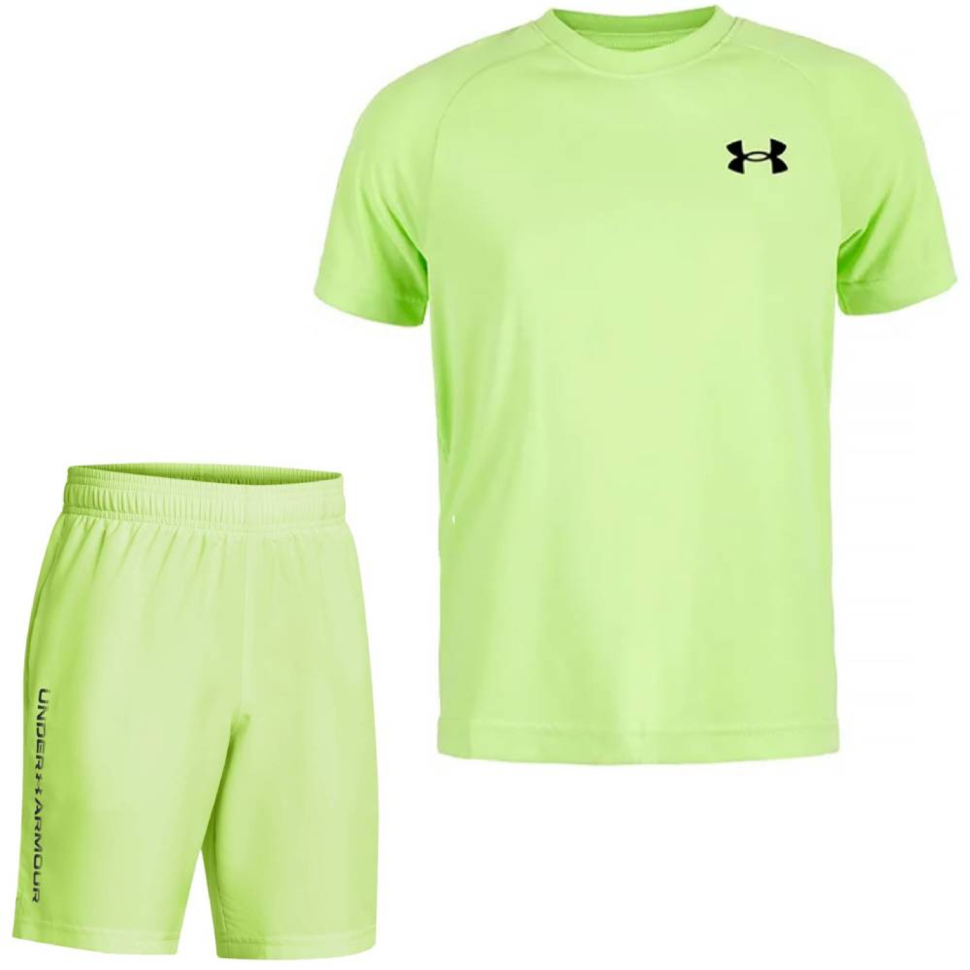 Under Armour Tech 2.0 Wordmark Trainingsset Kids Felgroen Zwart