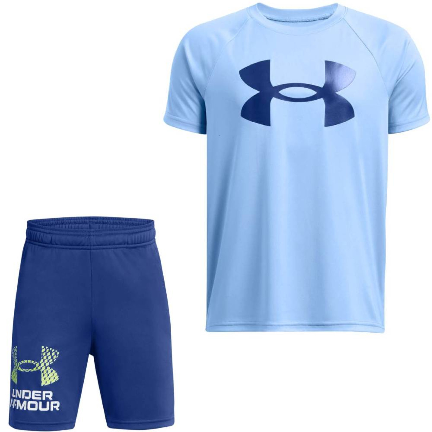 Under Armour Tech Big Logo Zomerset Kids Blauw Donkerblauw Geel Wit