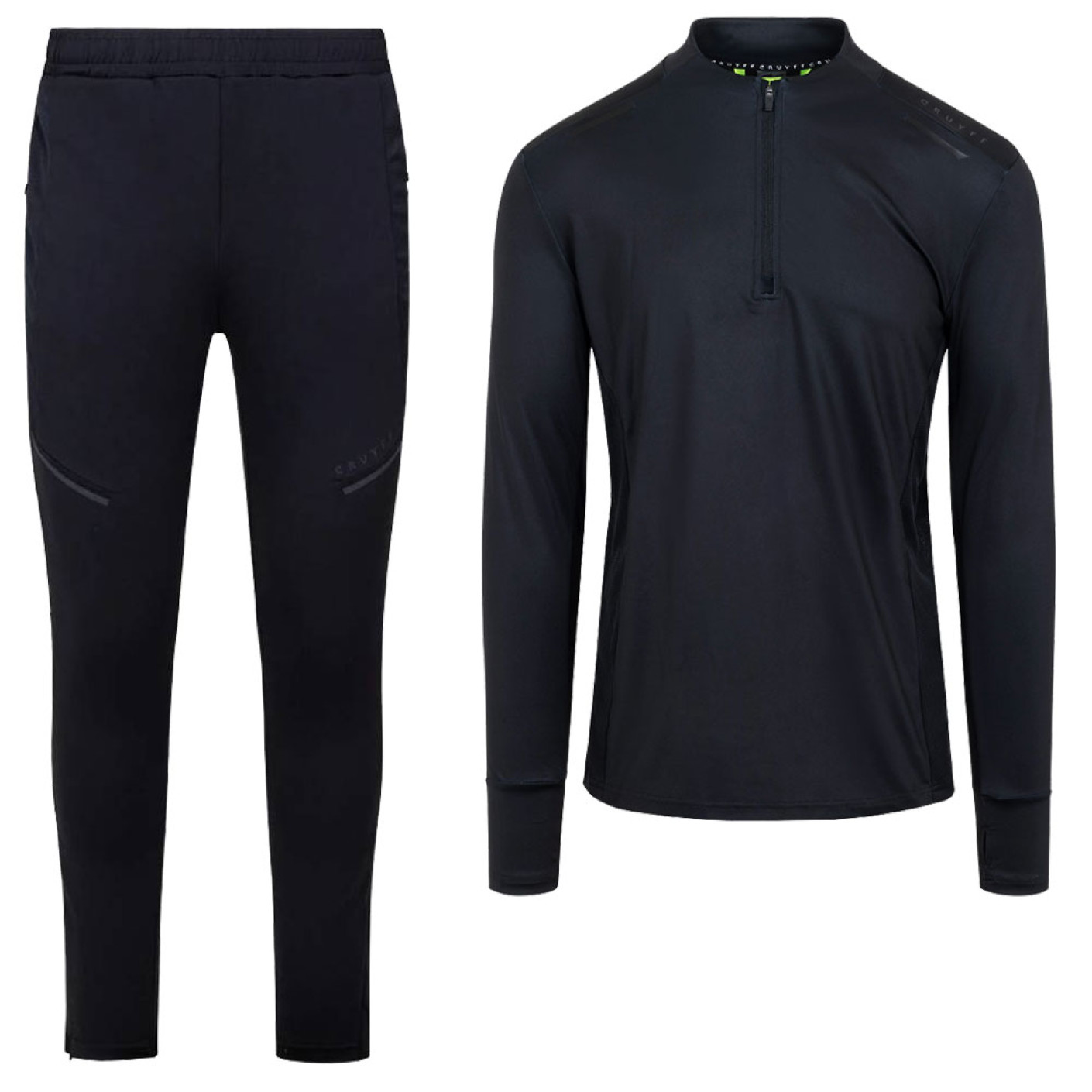 Cruyff Metabolic Trainingspak 1/4-Zip Zwart Grijs