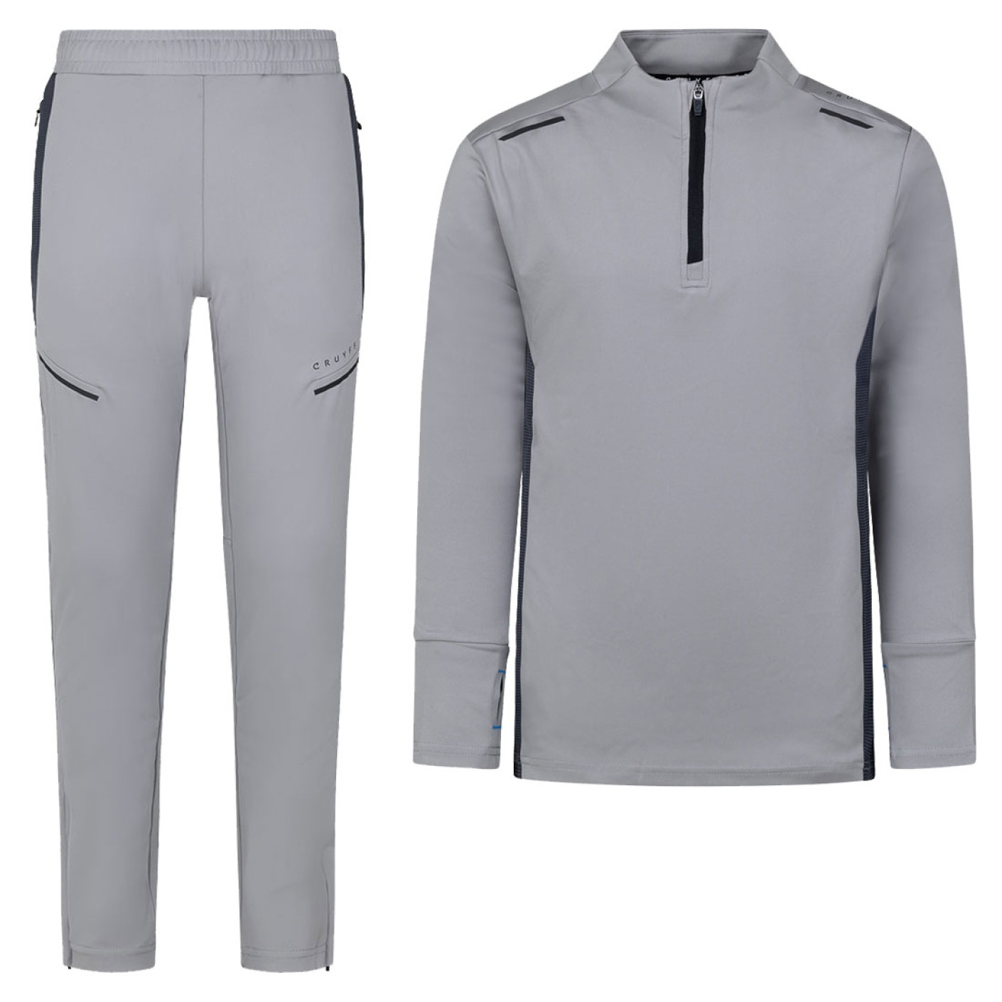 Cruyff Metabolic Trainingspak 1/4-Zip Kids Grijs