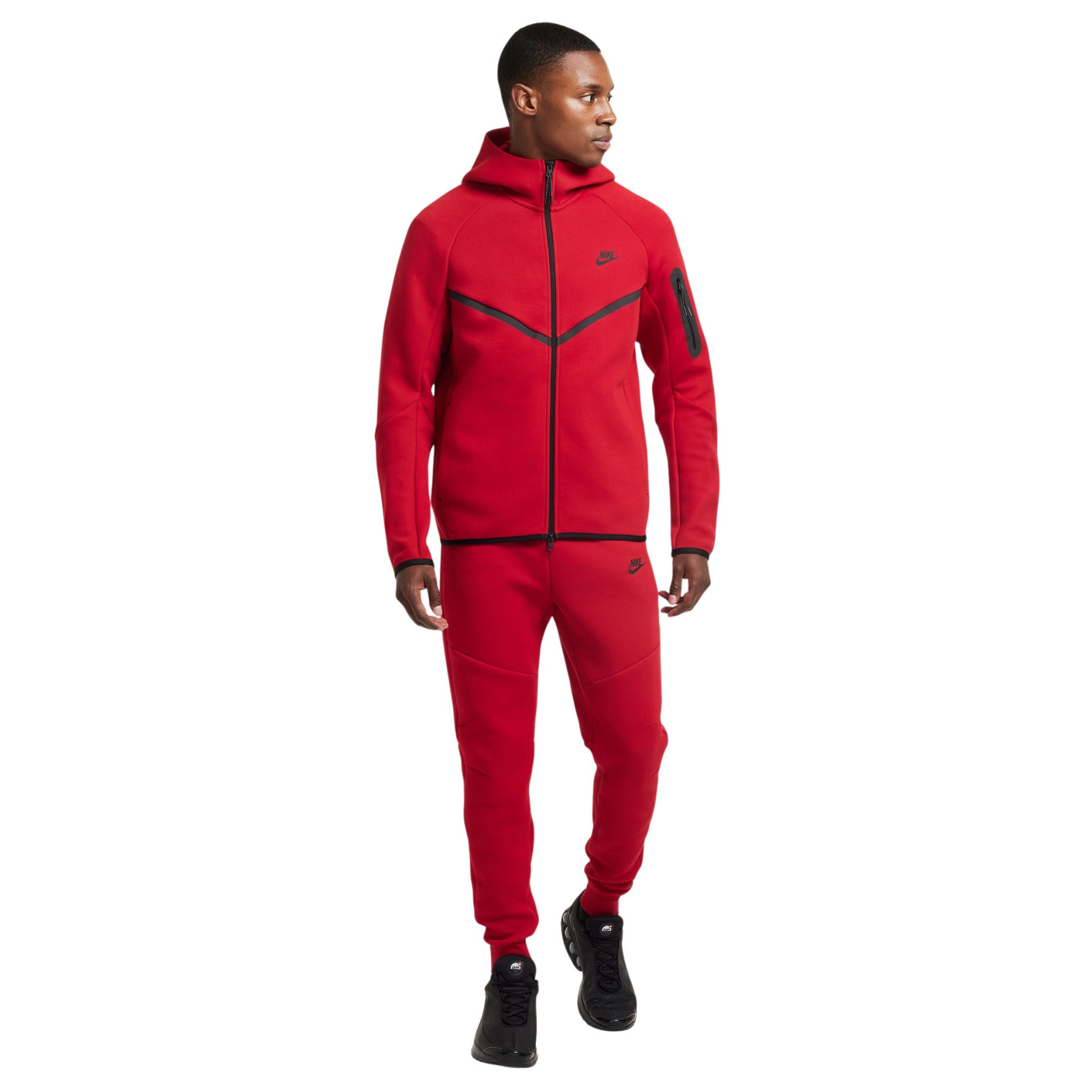 Nike Tech Fleece Sportswear Trainingspak Rood Zwart