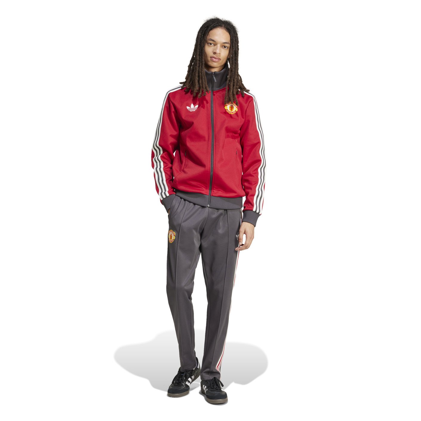 adidas Manchester United Culturewear Trainingspak Full-Zip 2024-2025 Rood Grijs Wit