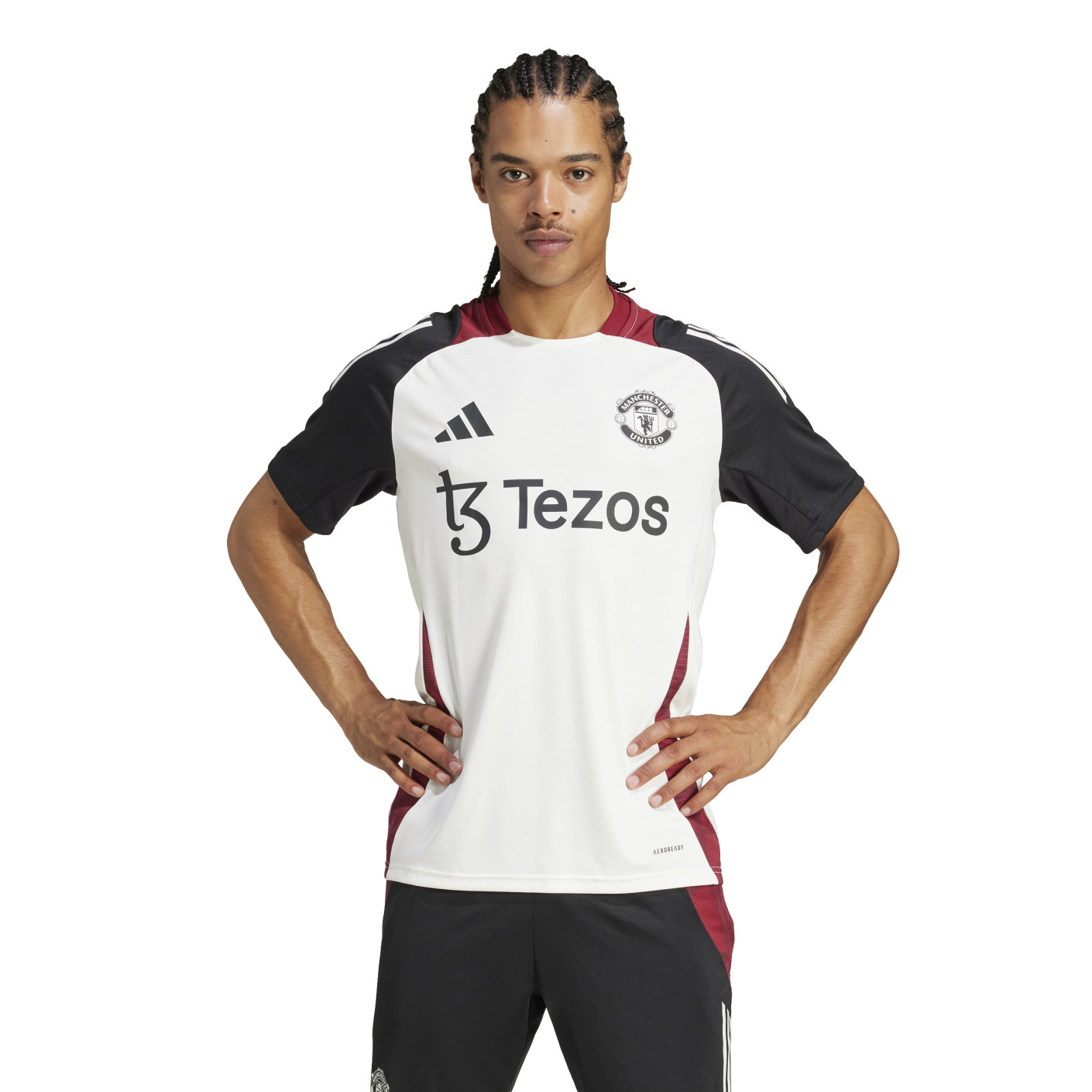 adidas Manchester United Trainingsshirt 2024-2025 Wit Zwart Rood