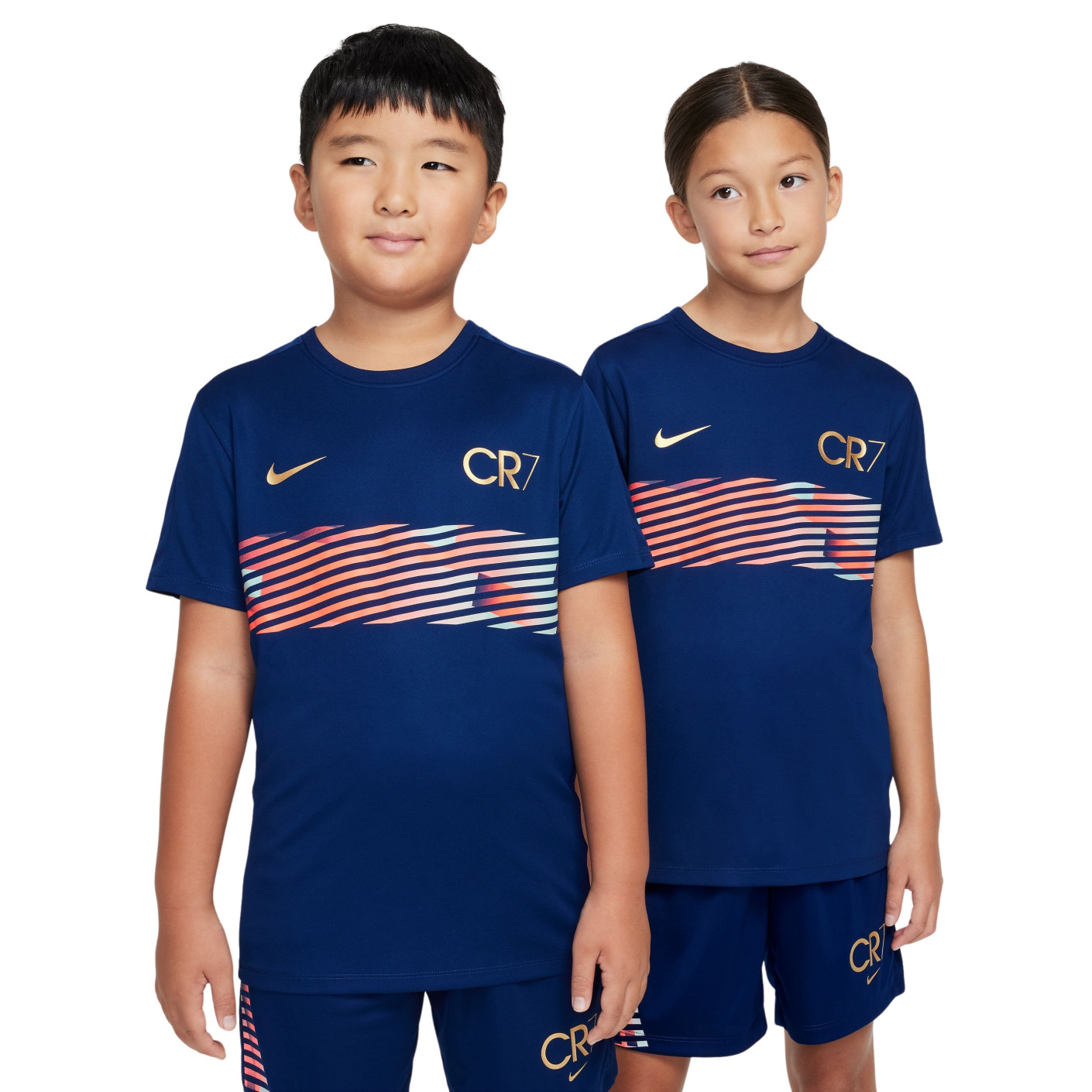 Nike CR7 Academy Trainingsshirt Kids Donkerblauw Lichtroze Goud